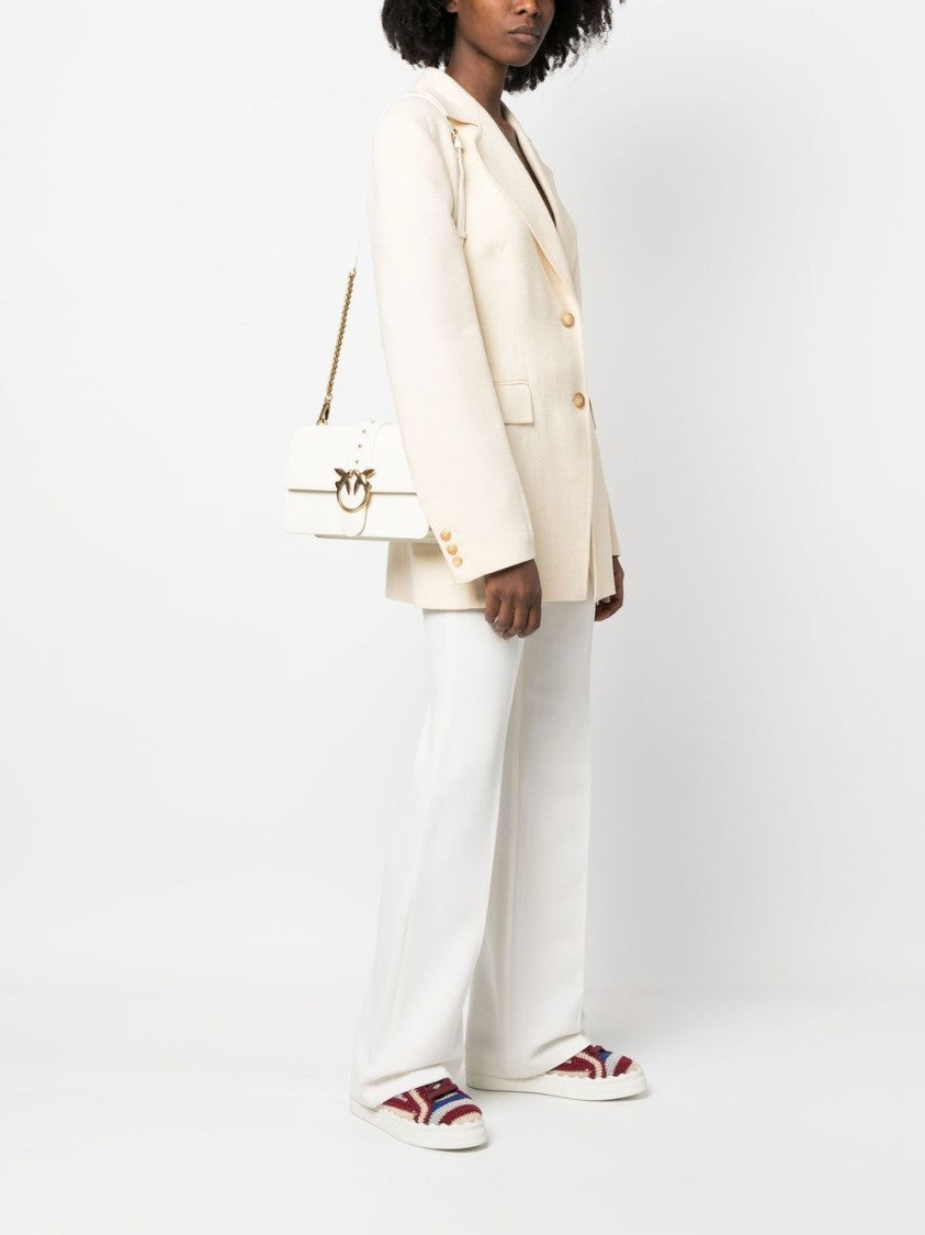 Pinko Leather Crossbody Bag With Gold-Tone Embellishment