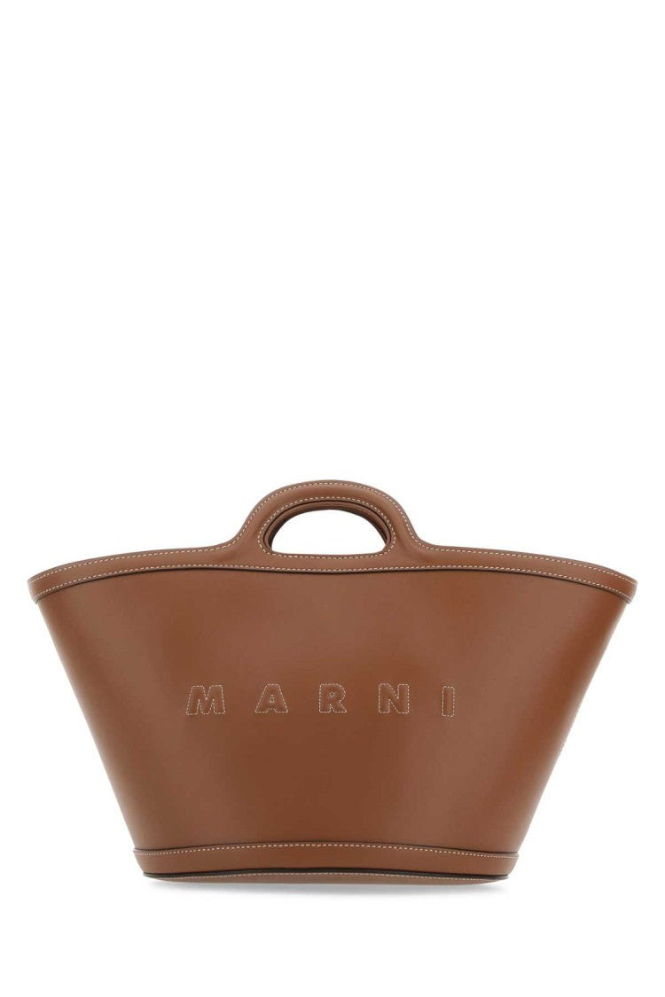 Marni Brown Leather Small Tropicalia Handbag