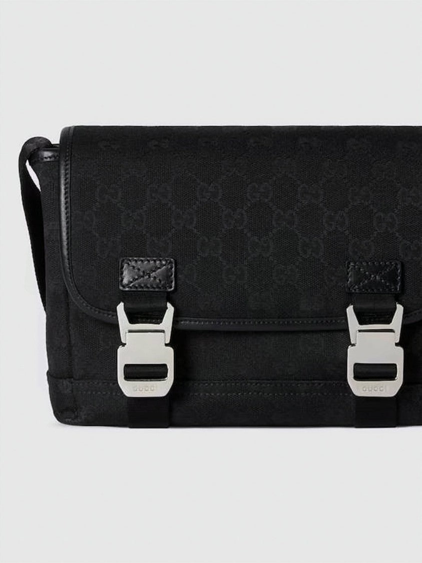 Gucci Canvas Shoulder Bag With Monogram Pattern