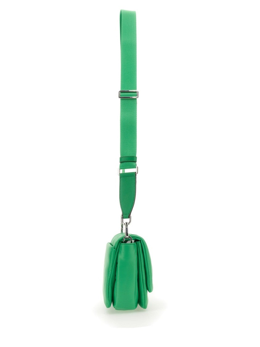 Michael Michael Kors Quilted Green Lilah Bag With Adjustable Shoulder Strap