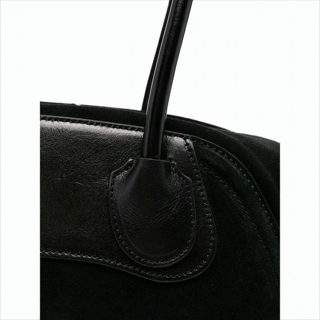Vivienne Westwood Structured Black Suede Tote Bag