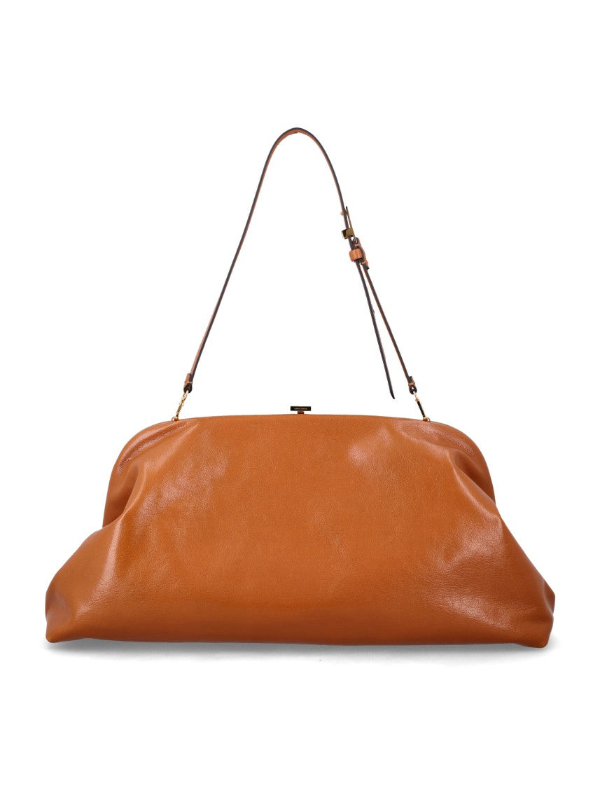 Alberta Ferretti Smooth Leather Shoulder Bag With Structured Silhouette And Gold-Tone Hardware