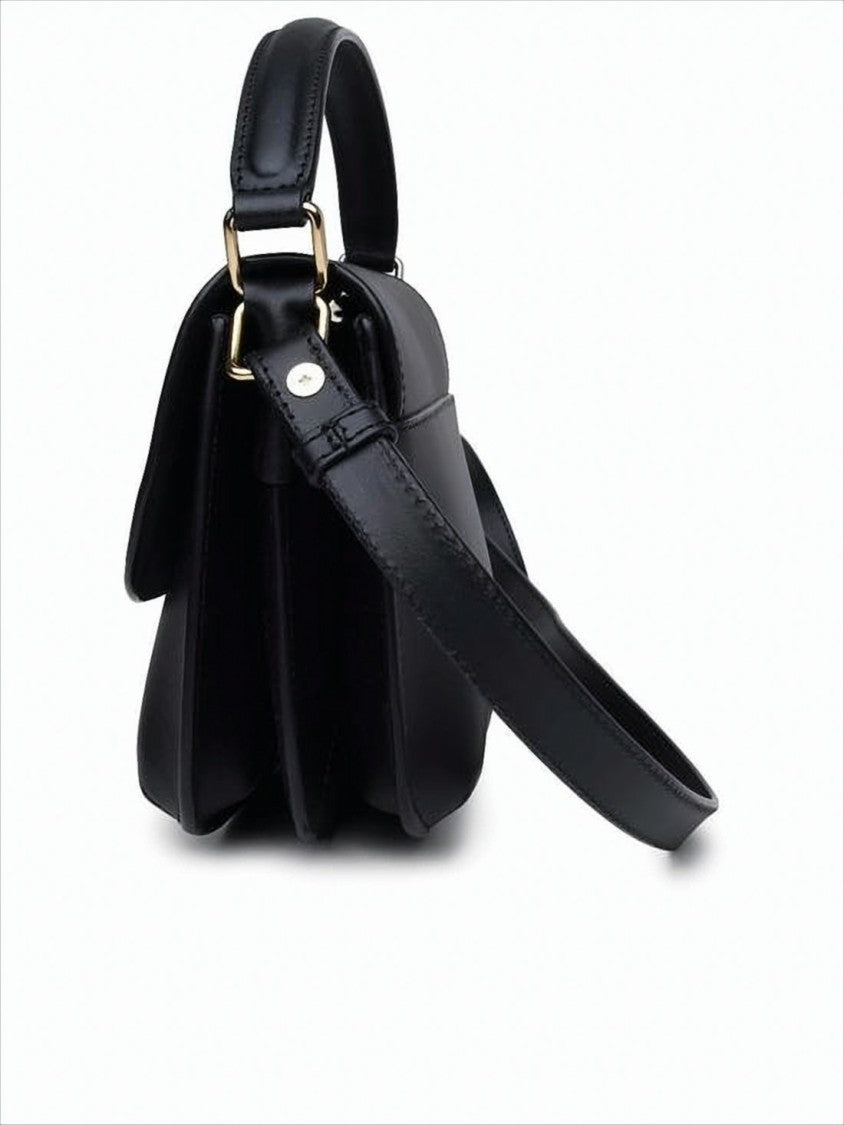 A.P.C. Structured Flap Shoulder Bag In Smooth Cow Leather