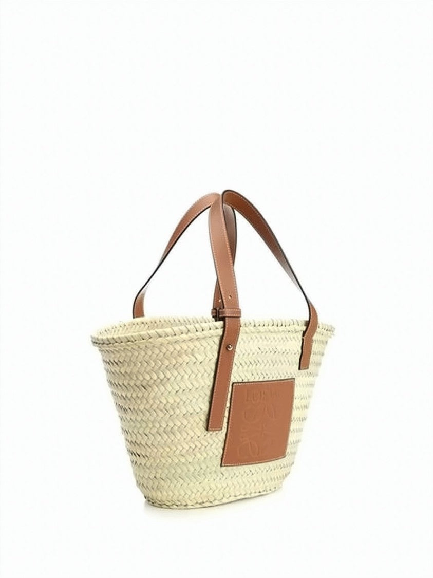 Loewe Woven Tote Bag With Sturdy Leather Handles