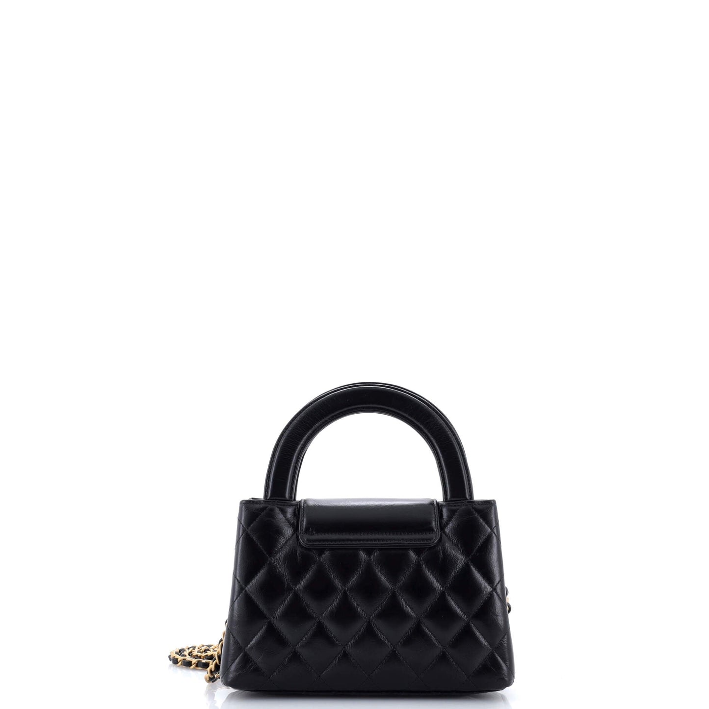 Kelly Top Handle Shopping Bag Quilted Shiny Aged Calfskin Mini