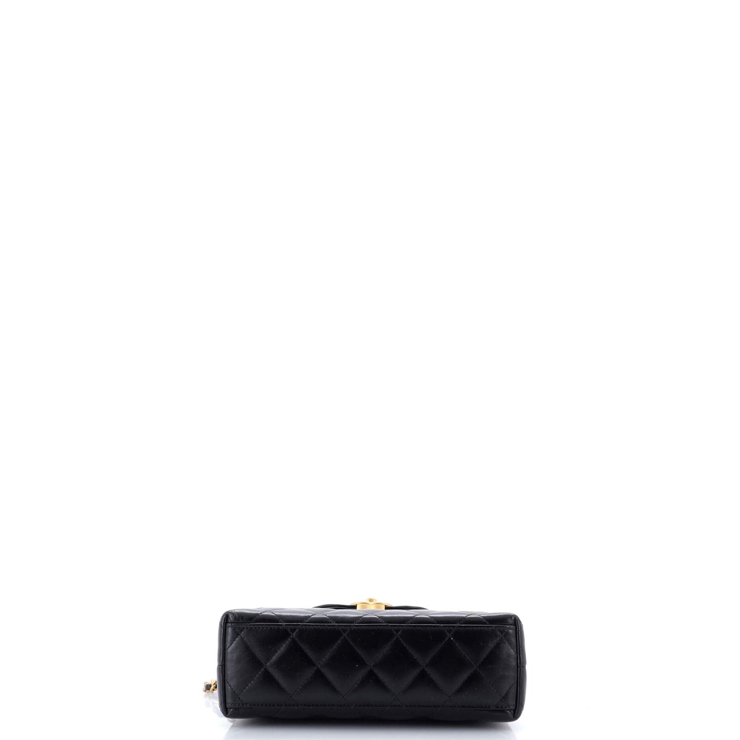 Kelly Top Handle Shopping Bag Quilted Shiny Aged Calfskin Mini