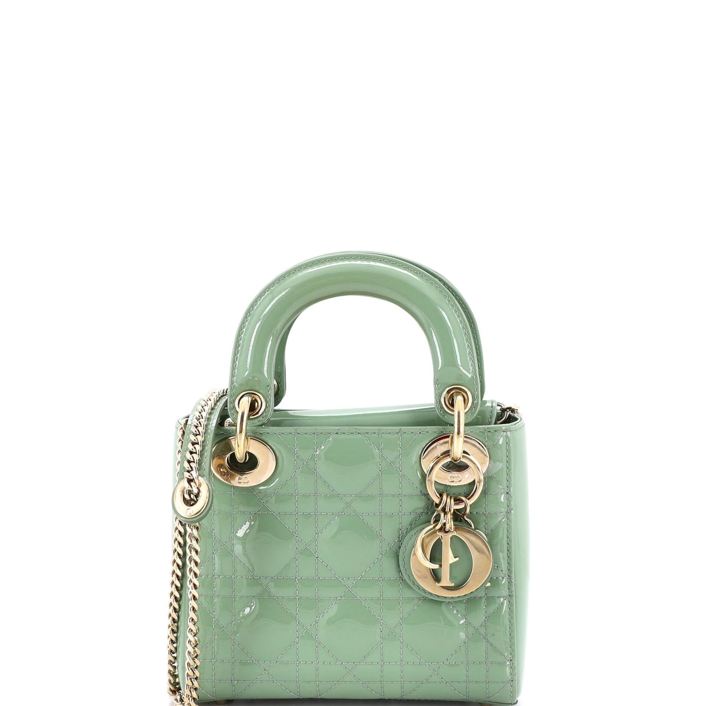 Lady Dior Chain Bag Cannage Quilt Patent Mini