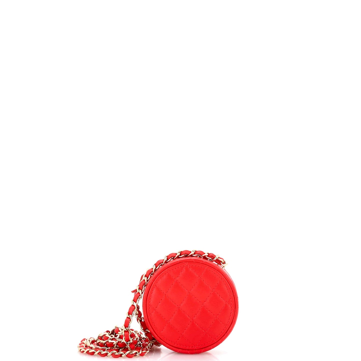 Poker Chip Clutch With Chain Quilted Lambskin with Enamel