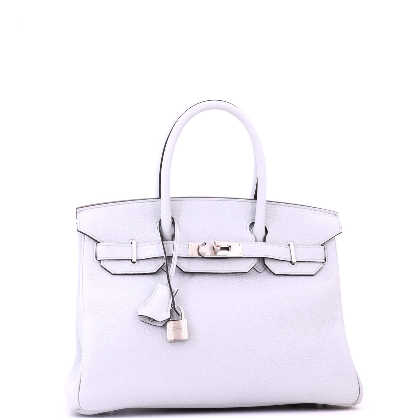 Birkin Handbag Bleu Pale Clemence with Palladium Hardware 30
