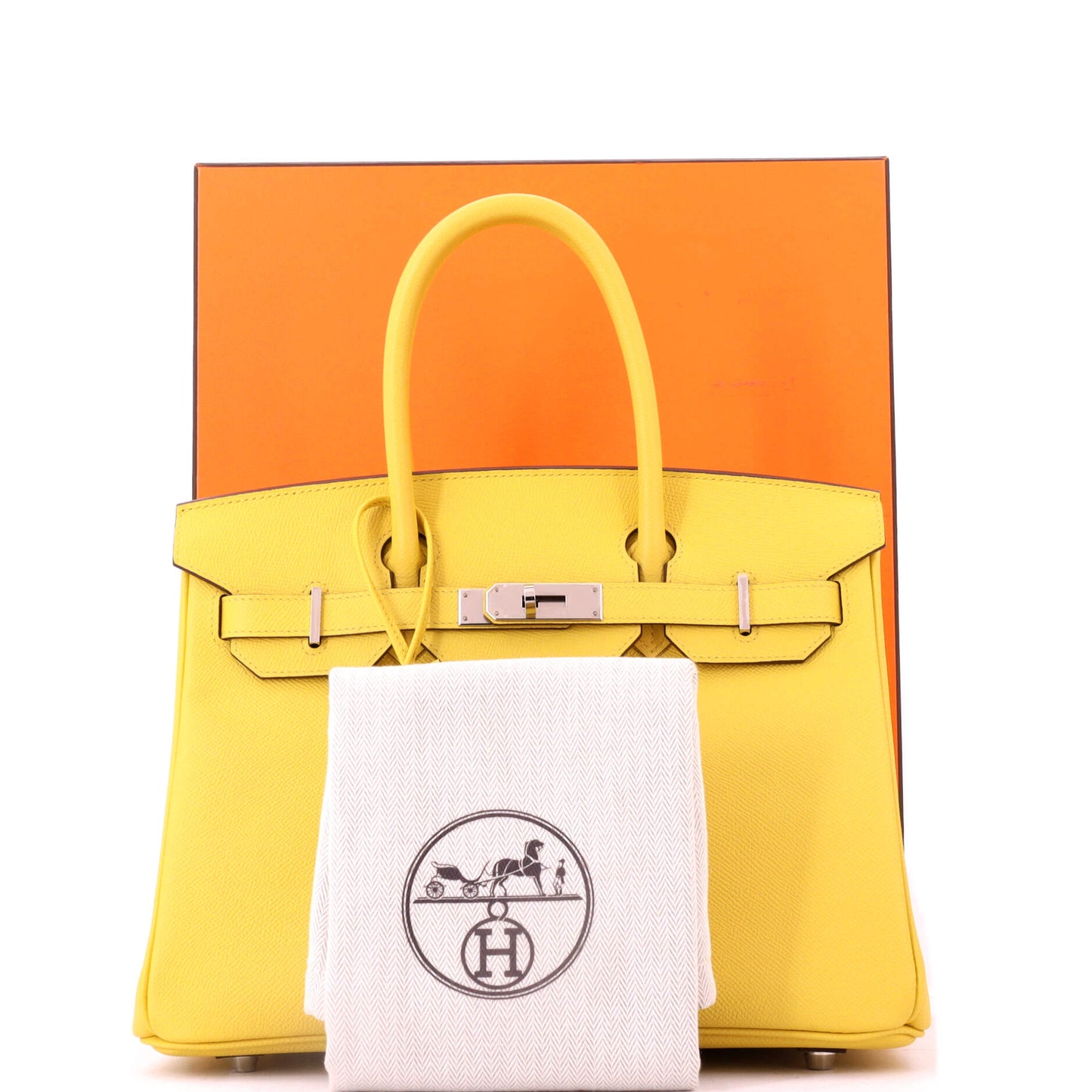 Birkin Handbag Jaune De Naples Epsom with Palladium Hardware 30