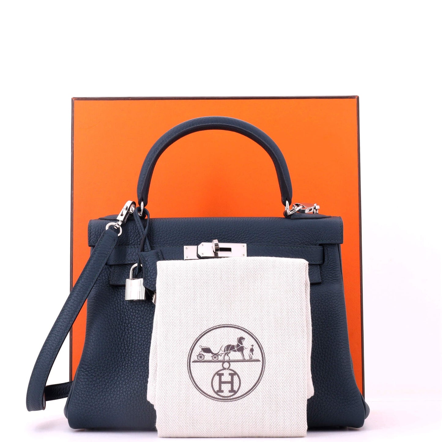 Kelly Handbag Vert Cypress Clemence with Palladium Hardware 28