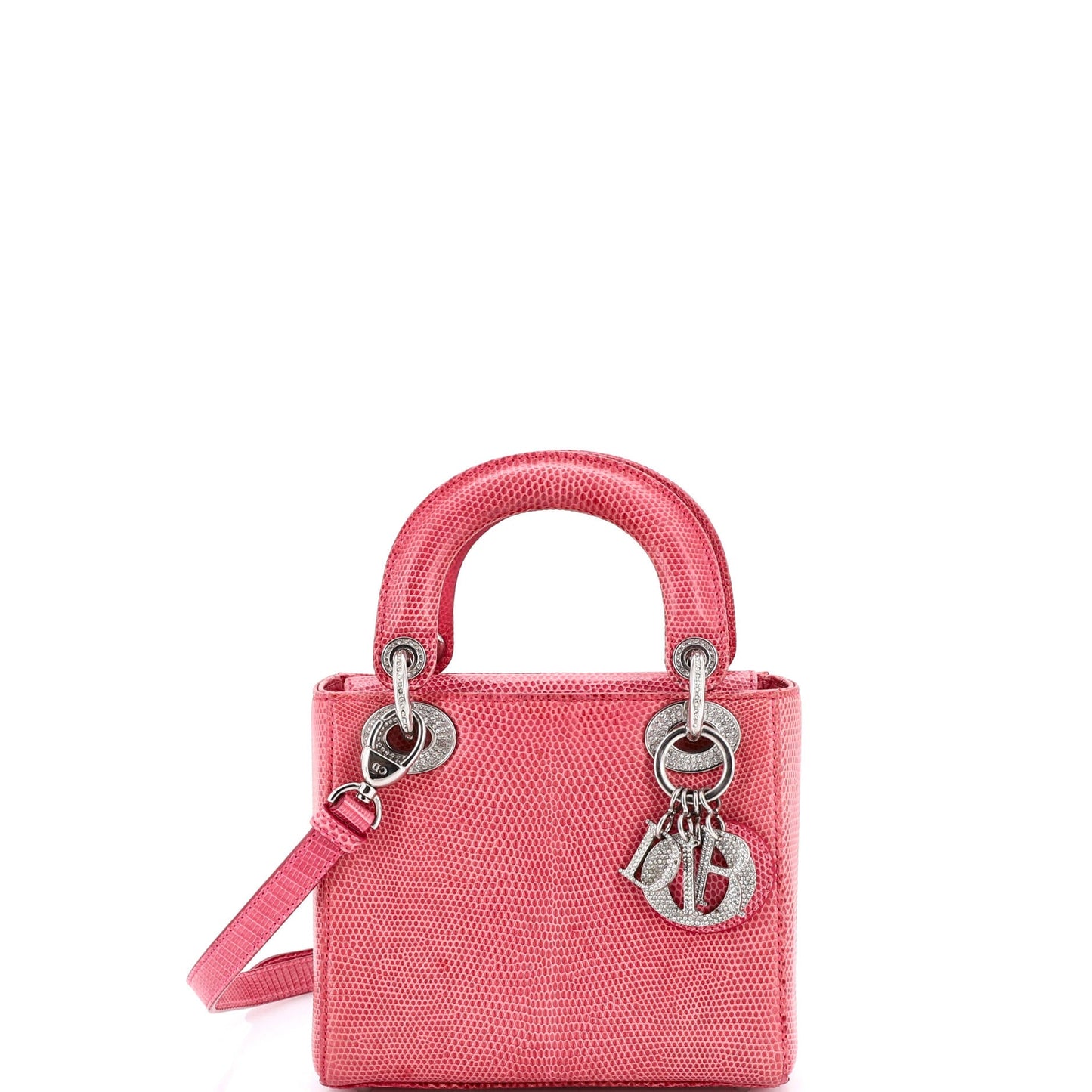 Lady Dior Bag Lizard with Crystal Charms Mini