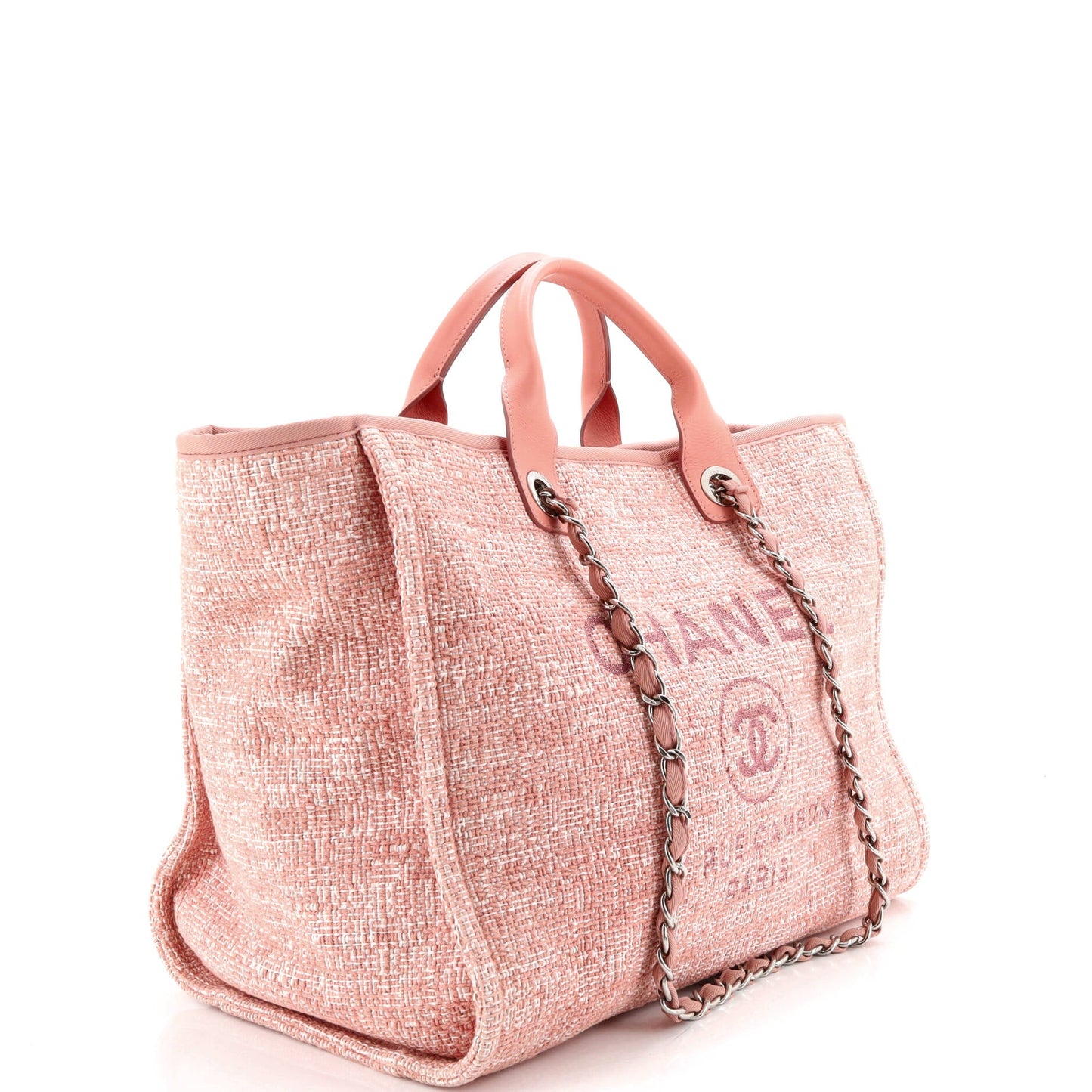 Deauville Tote Raffia with Glitter Detail Medium