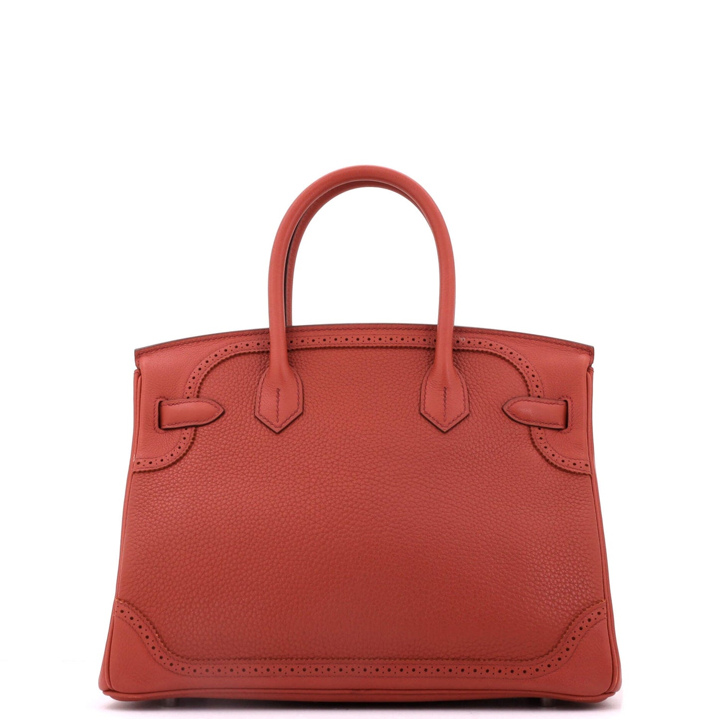 Birkin Ghillies Bag Brique Clemence and Evercolor with Palladium Hardware 30