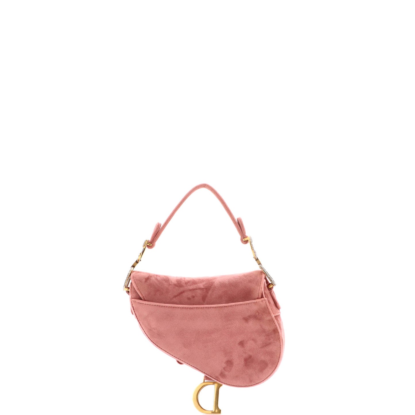 Saddle Handbag Velvet with Crystals Mini