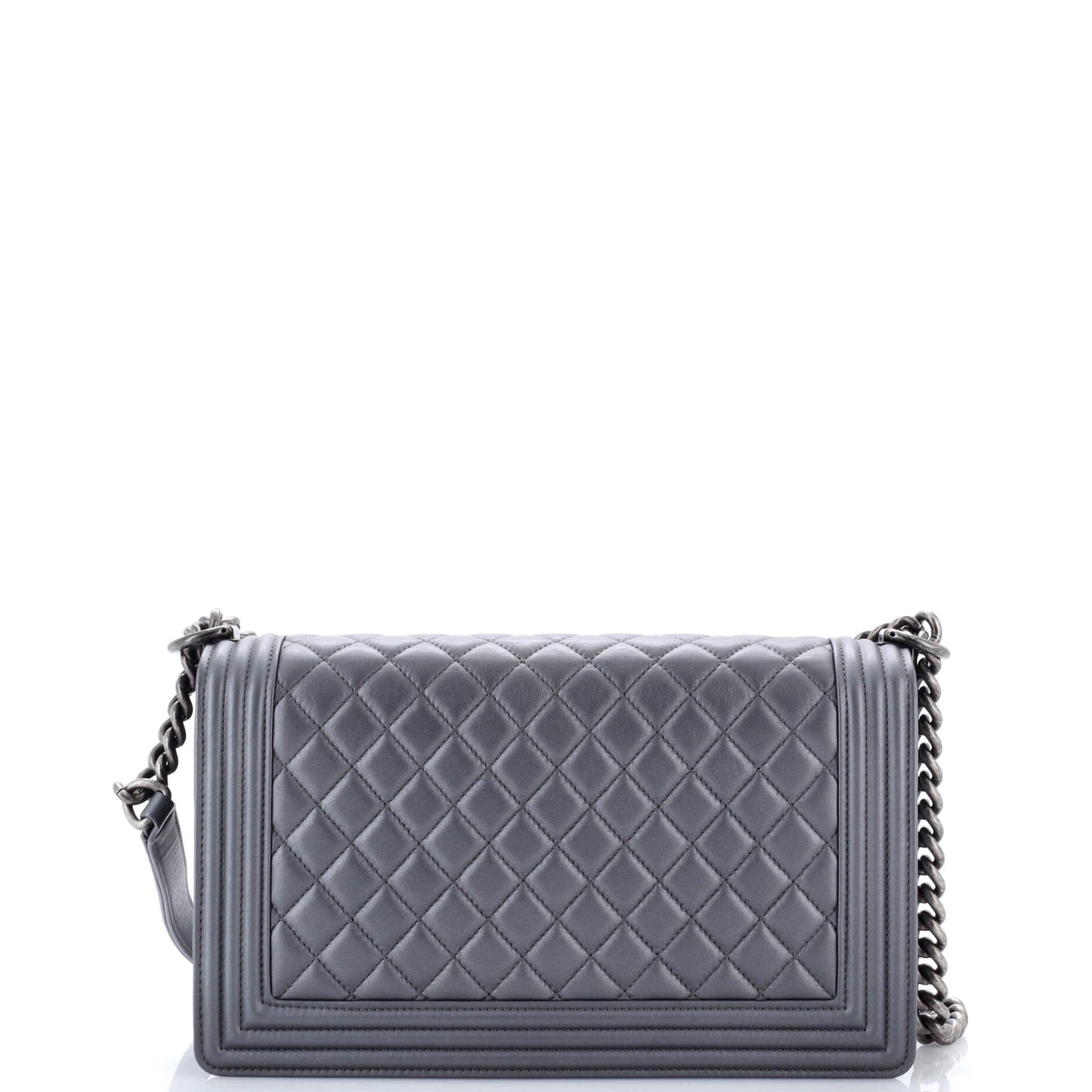Boy Flap Bag Quilted Metallic Calfskin New Medium