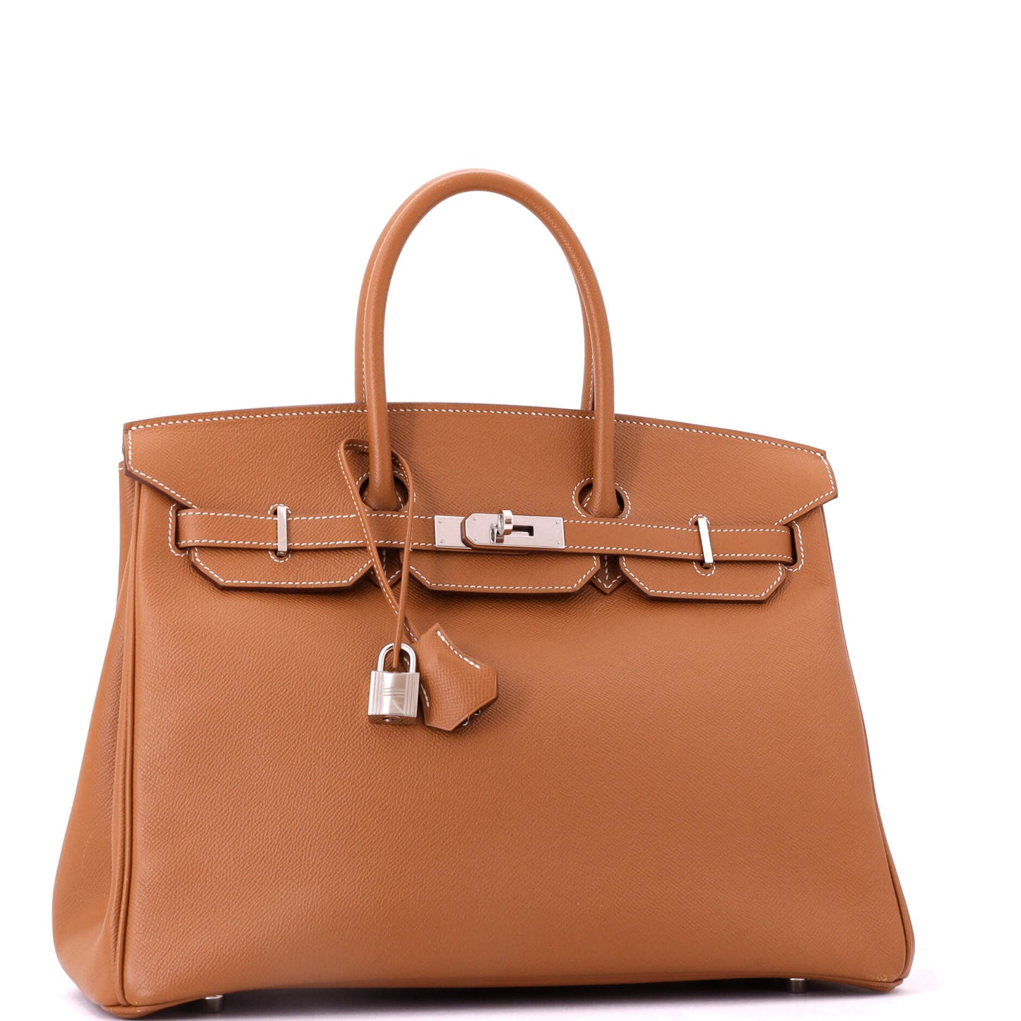 Birkin Handbag Gold Epsom with Palladium Hardware 35