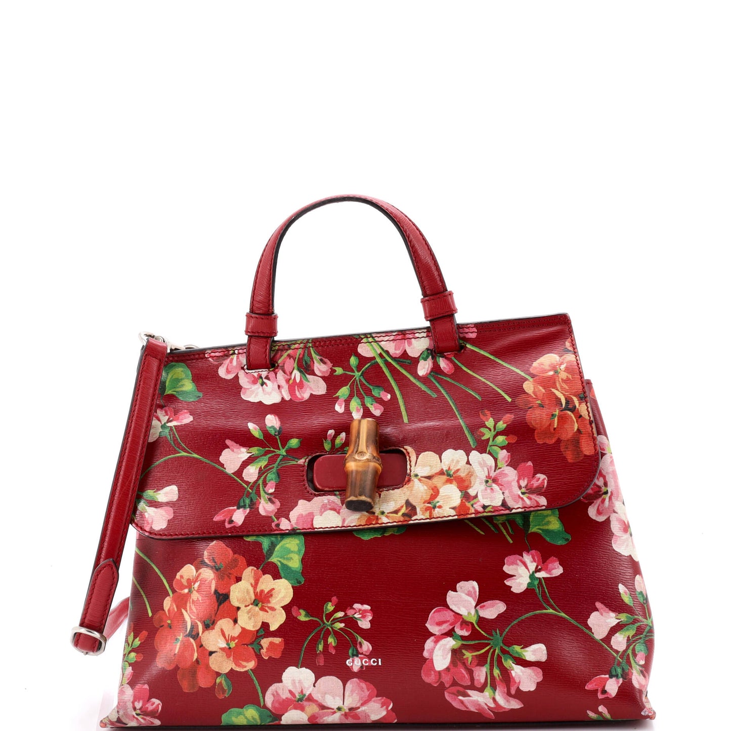 Bamboo Daily Top Handle Bag Blooms Print Leather Small