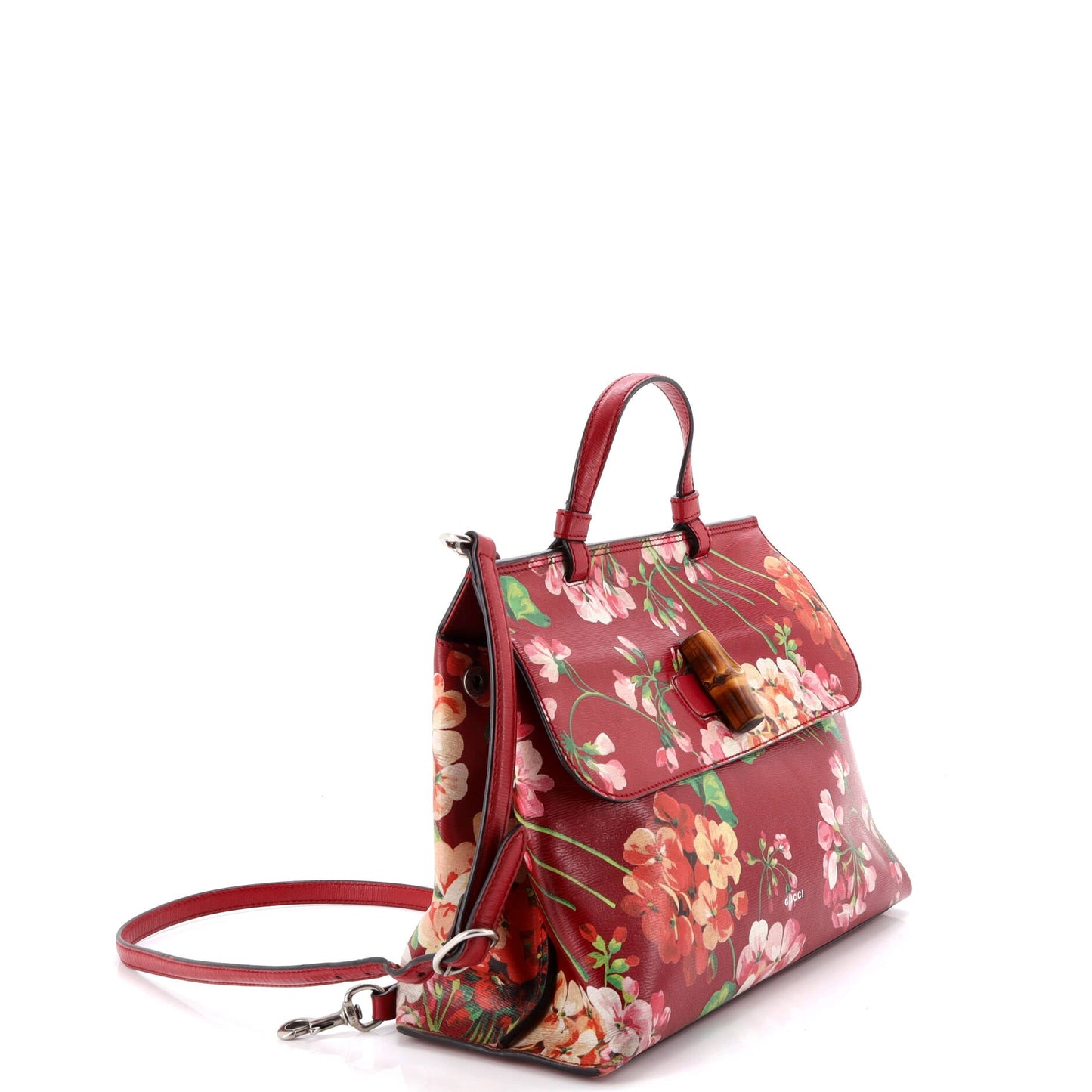 Bamboo Daily Top Handle Bag Blooms Print Leather Small