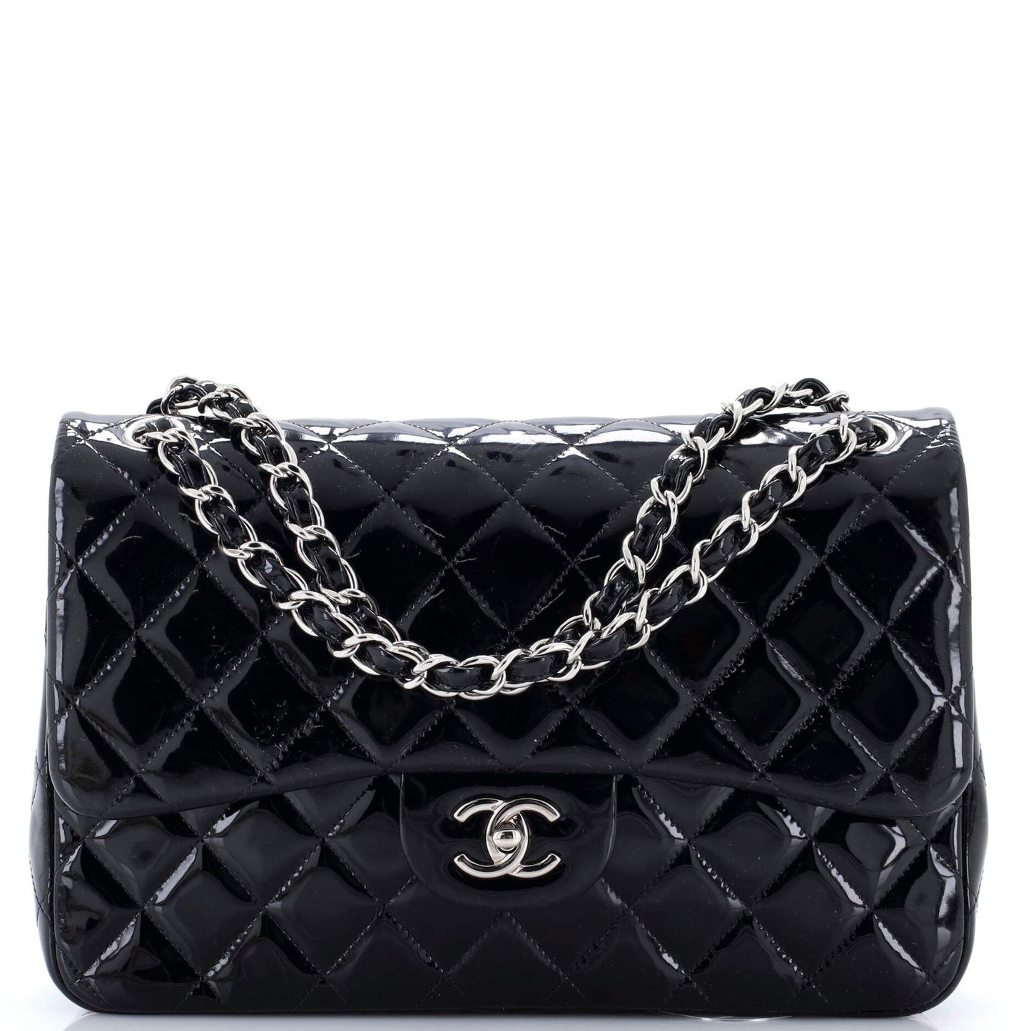 Classic Double Flap Bag Quilted Patent Jumbo