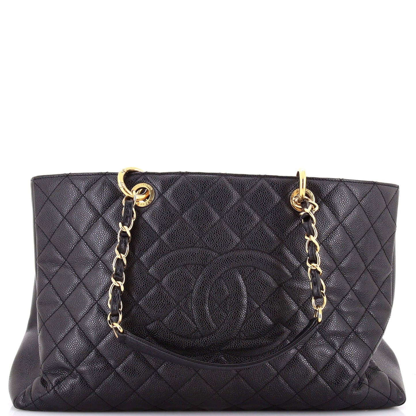 Grand Shopping Tote Quilted Caviar XL