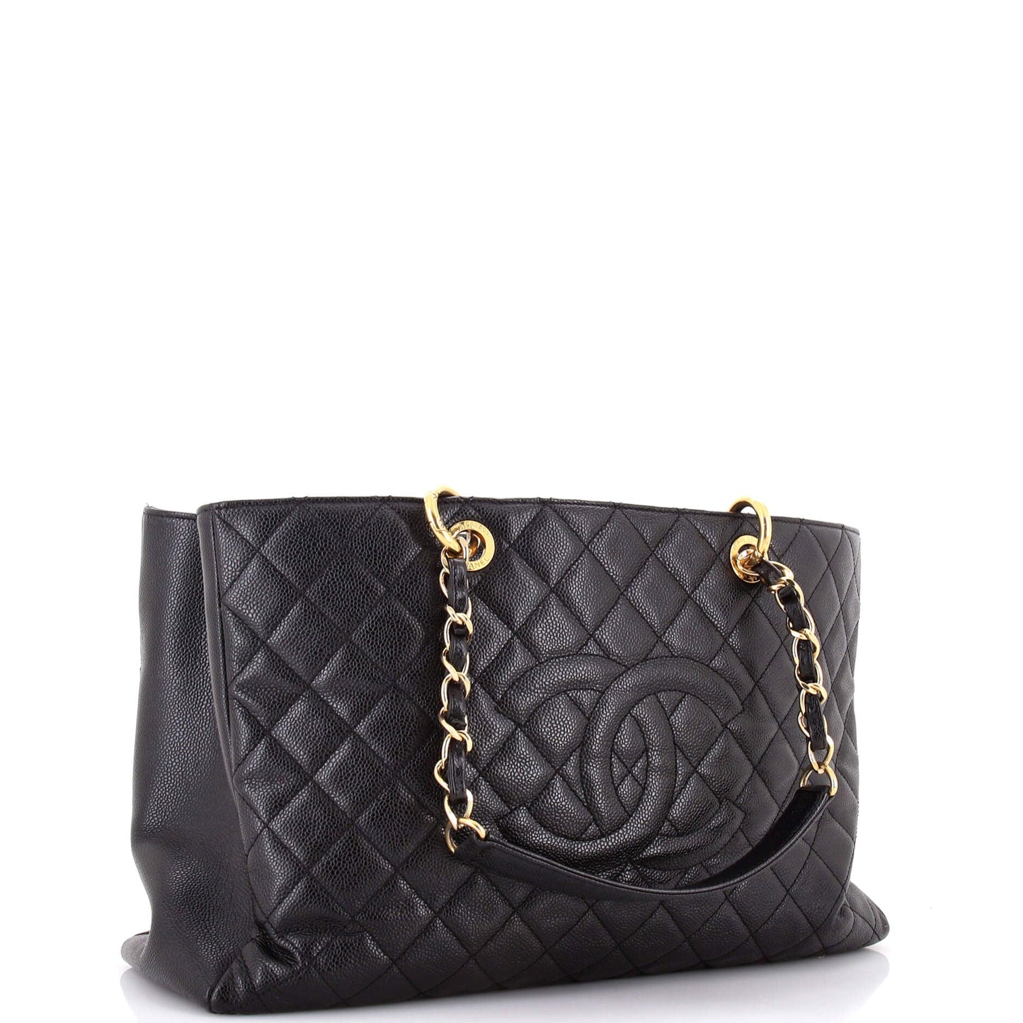 Grand Shopping Tote Quilted Caviar XL
