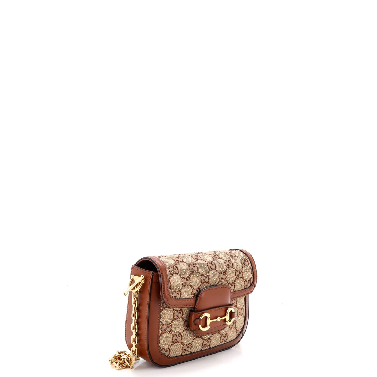 Horsebit 1955 Shoulder Bag Crystal Embellished GG Canvas Mini