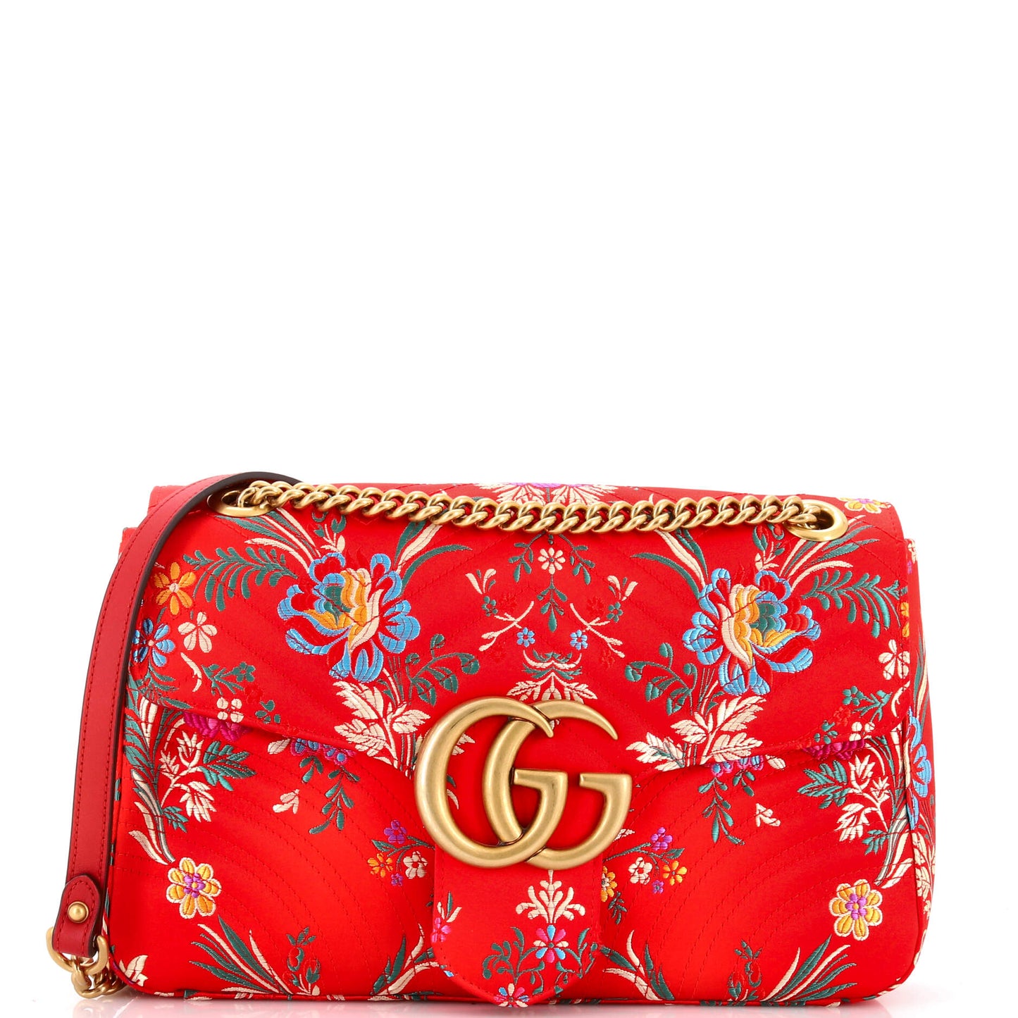 GG Marmont Flap Bag Matelasse Floral Jacquard Medium