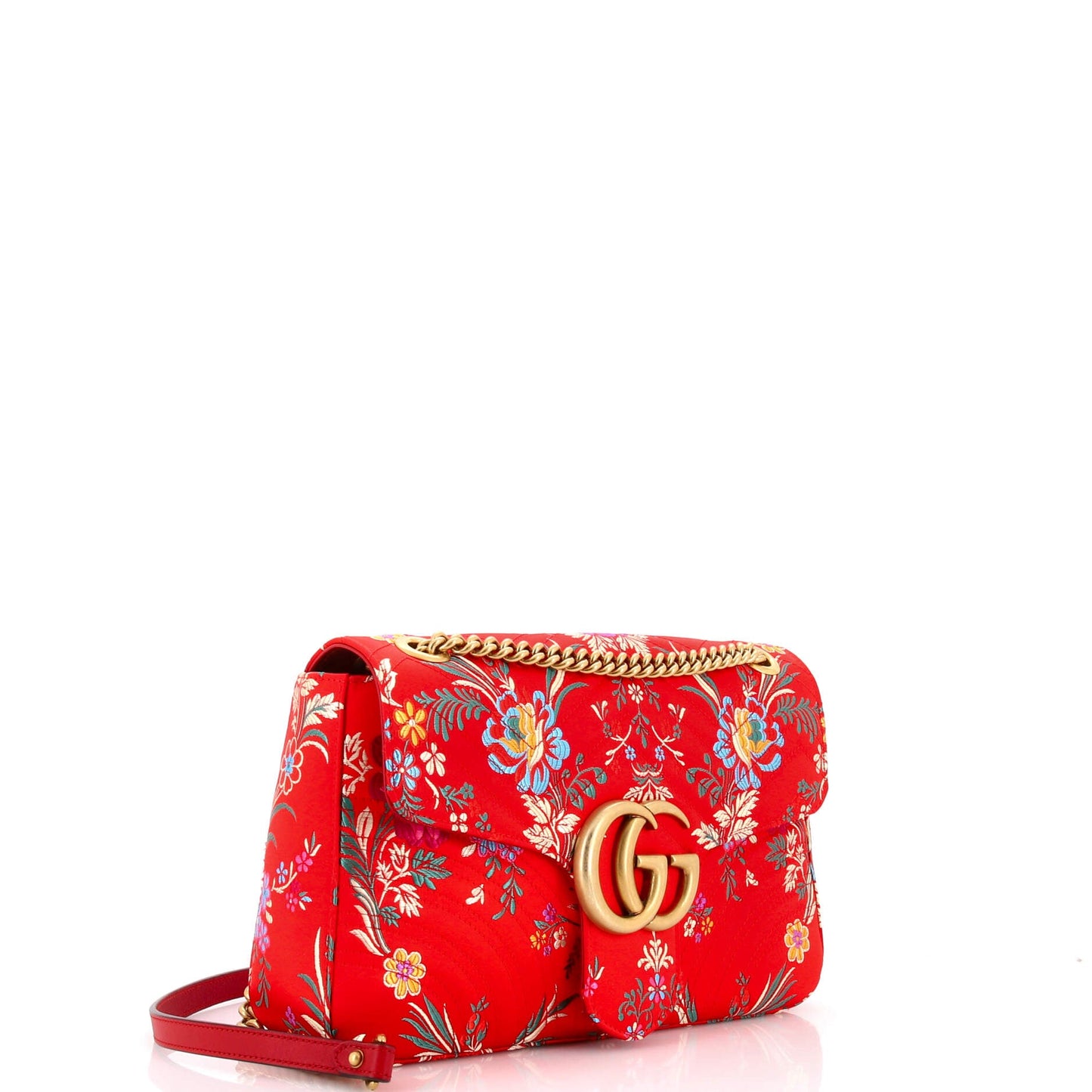GG Marmont Flap Bag Matelasse Floral Jacquard Medium