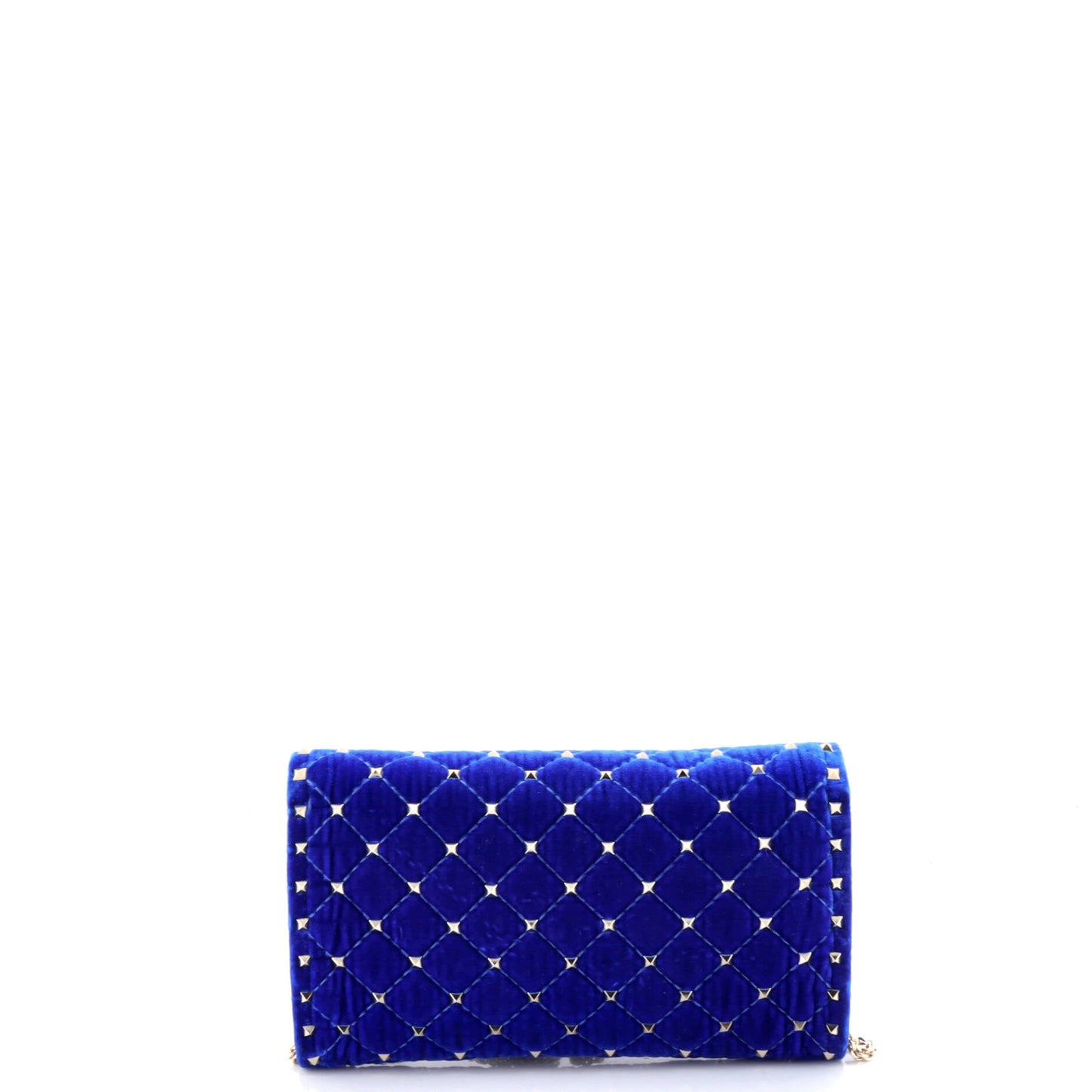 Rockstud Wallet On Chain Quilted Velvet Small