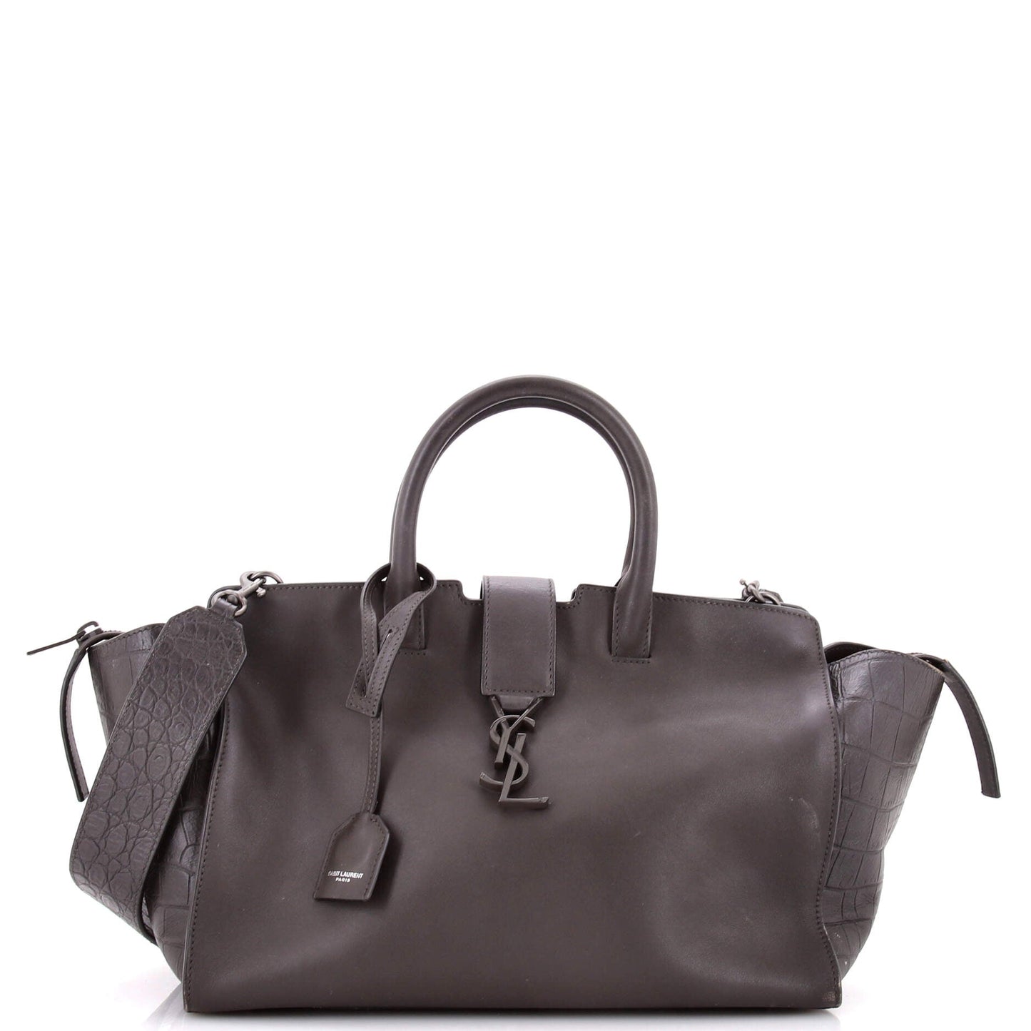 Monogram Cabas Downtown Leather with Crocodile Embossed Leather Small