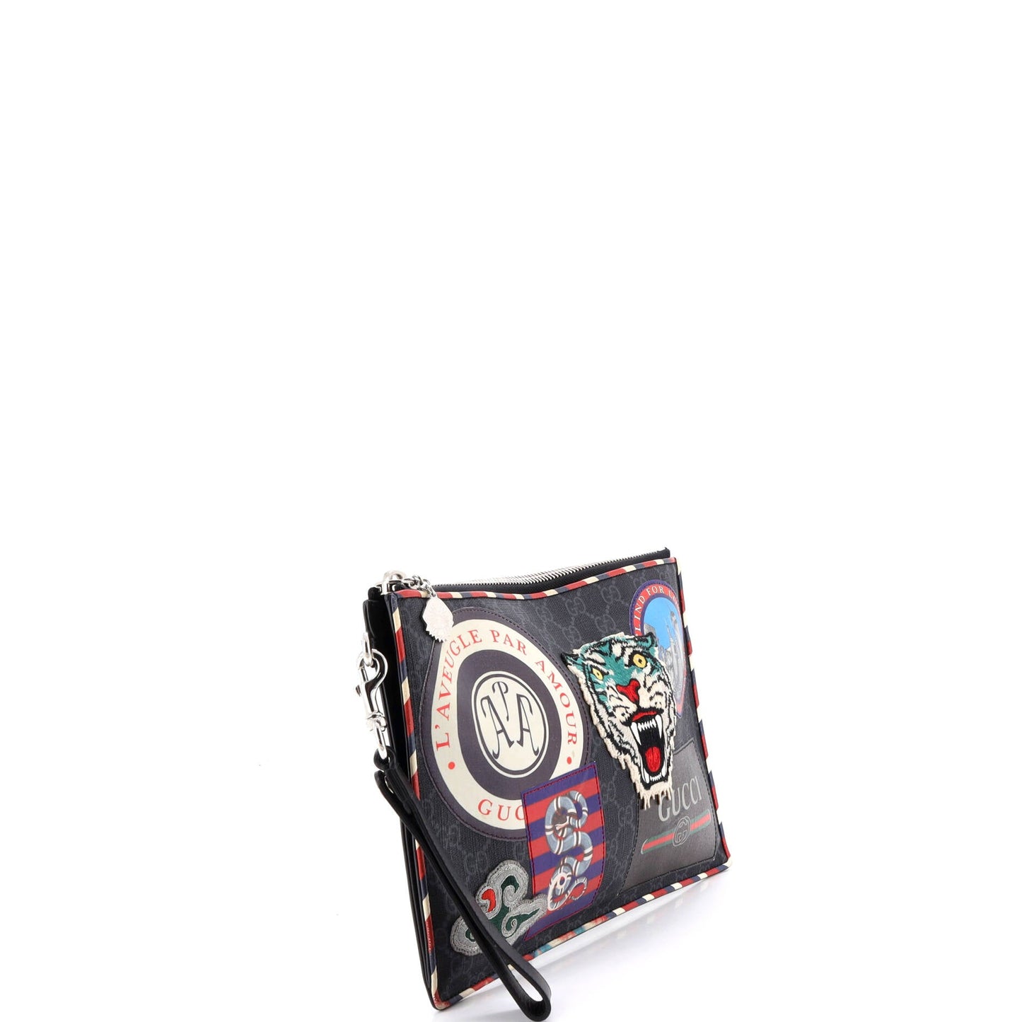 Night Courrier Pouch GG Coated Canvas with Applique