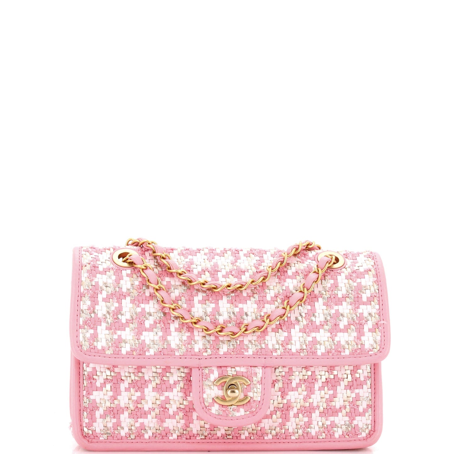 Classic Single Flap Bag Woven Lambskin and Viscose Small