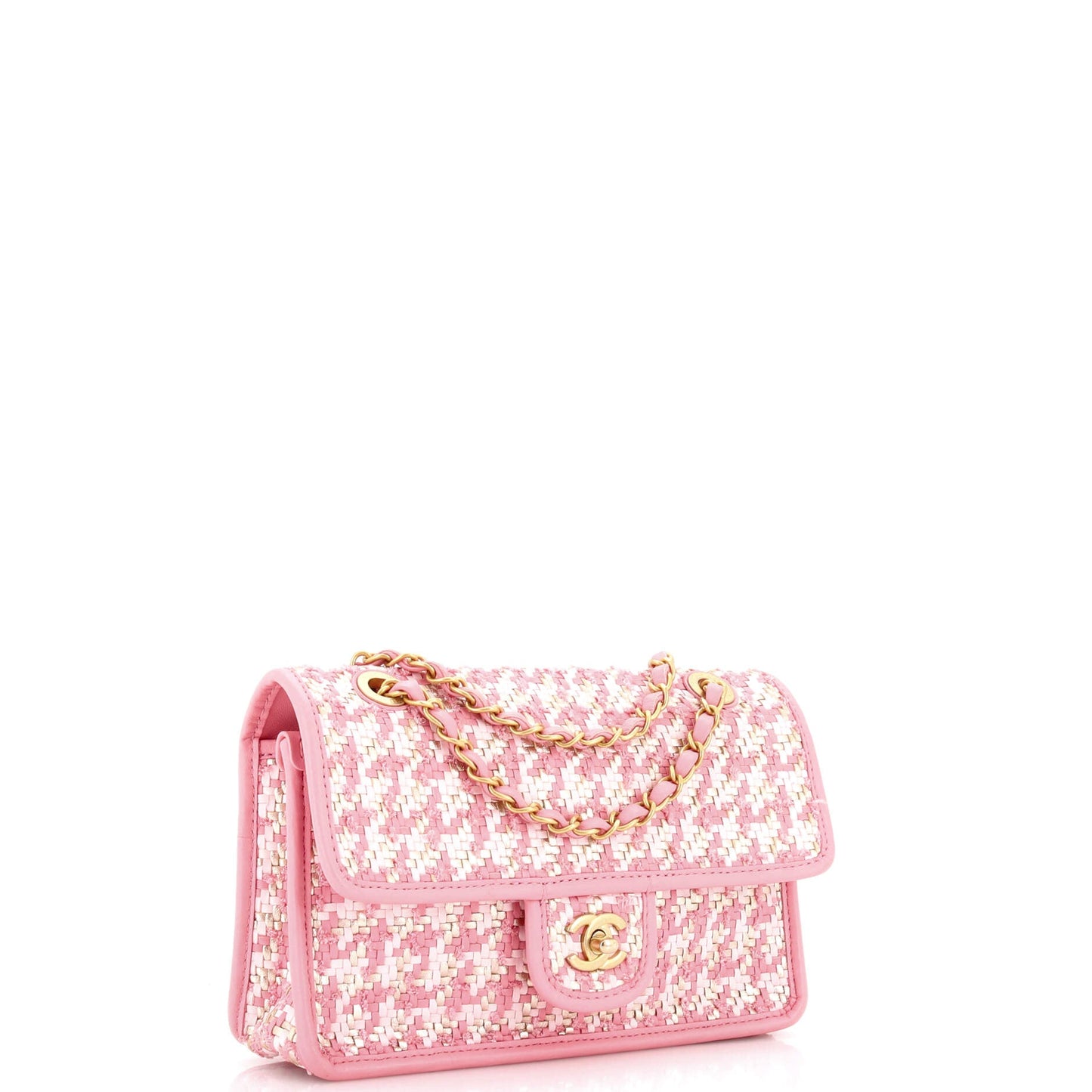 Classic Single Flap Bag Woven Lambskin and Viscose Small