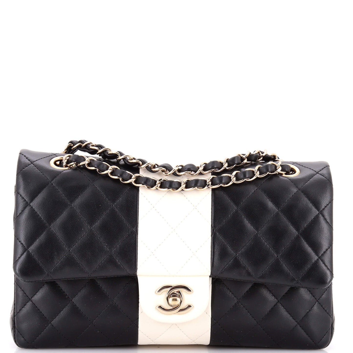 Classic Double Flap Bag Bicolor Quilted Lambskin Medium