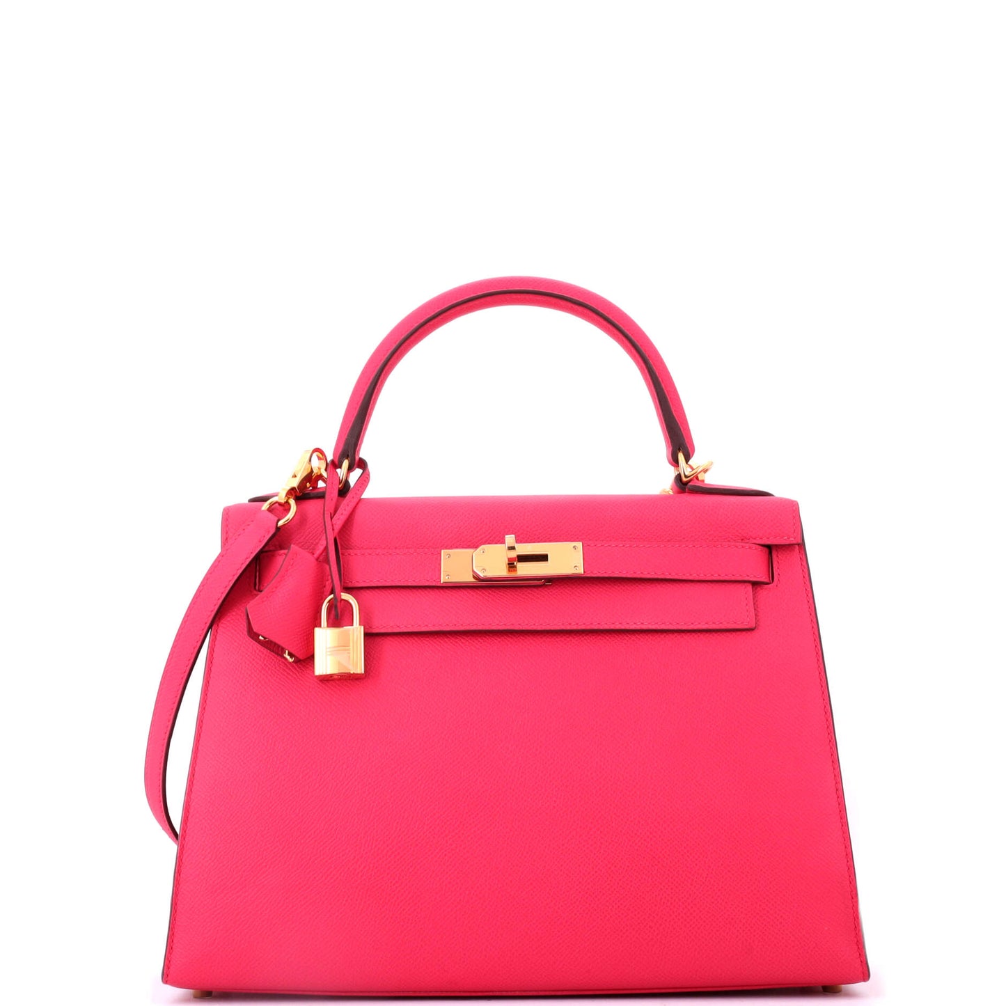 Kelly Handbag Rose Extreme Epsom with Gold Hardware 28