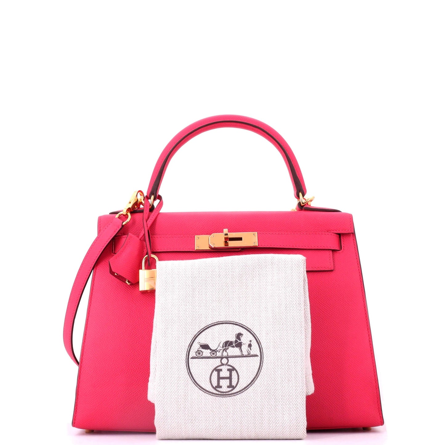 Kelly Handbag Rose Extreme Epsom with Gold Hardware 28