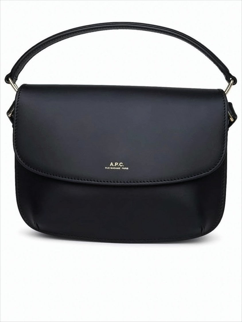 A.P.C. Structured Flap Shoulder Bag In Smooth Cow Leather