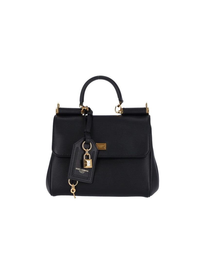 Dolce & Gabbana Structured Handbag With Gold-Tone Lock Charm