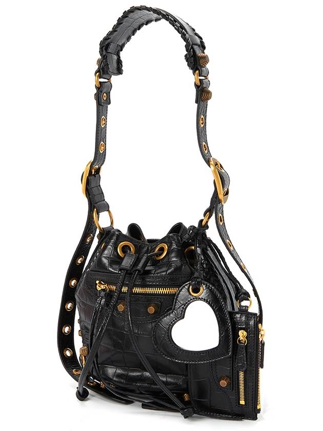Luxury Balenciaga Trending 2025 Le Cagole XS Leather Bucket Bag Black