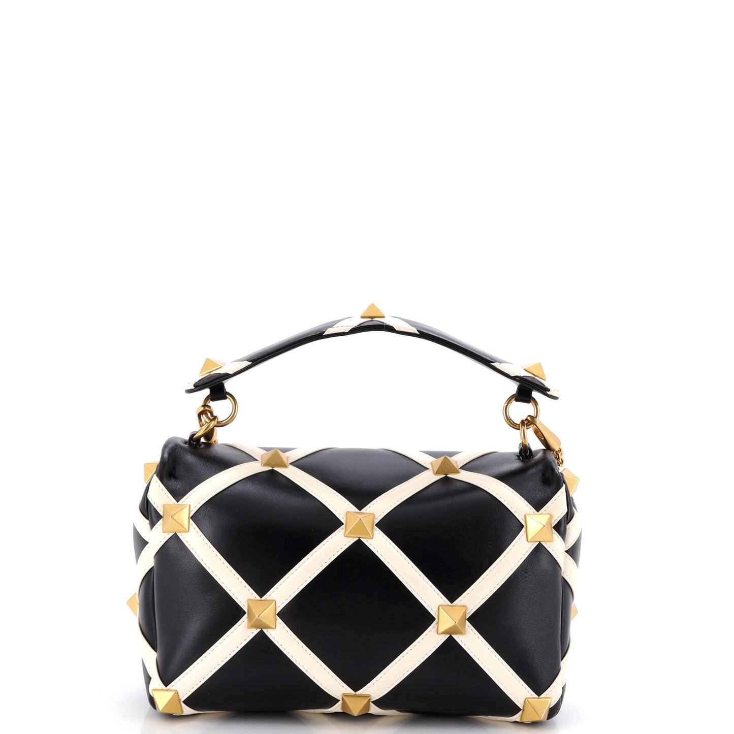 Roman Stud Flap Bag Quilted Leather Large