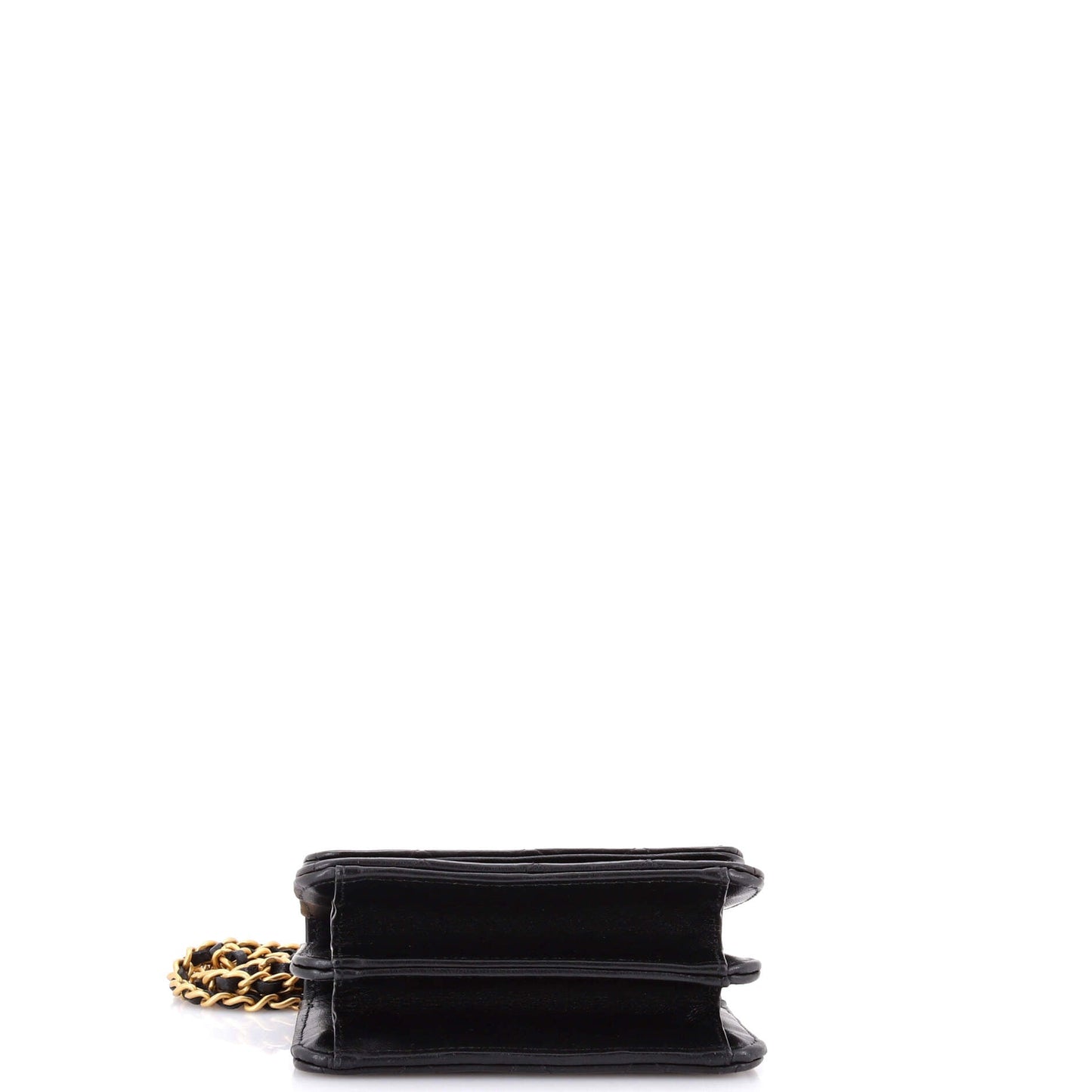 Woven Top Handle CC Flap Clutch on Chain Quilted Lambskin Small