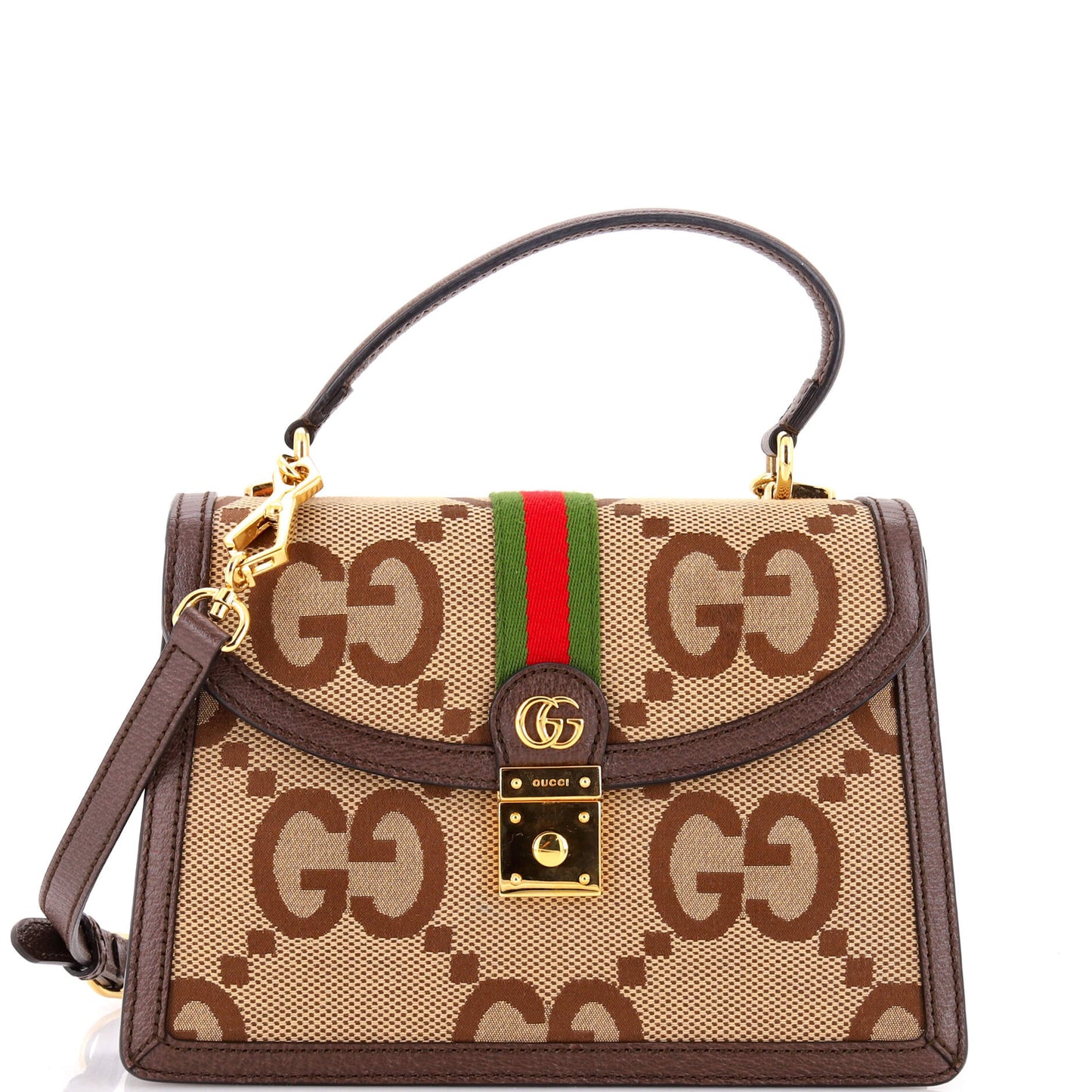 Ophidia Flap Top Handle Bag Jumbo GG Canvas Small