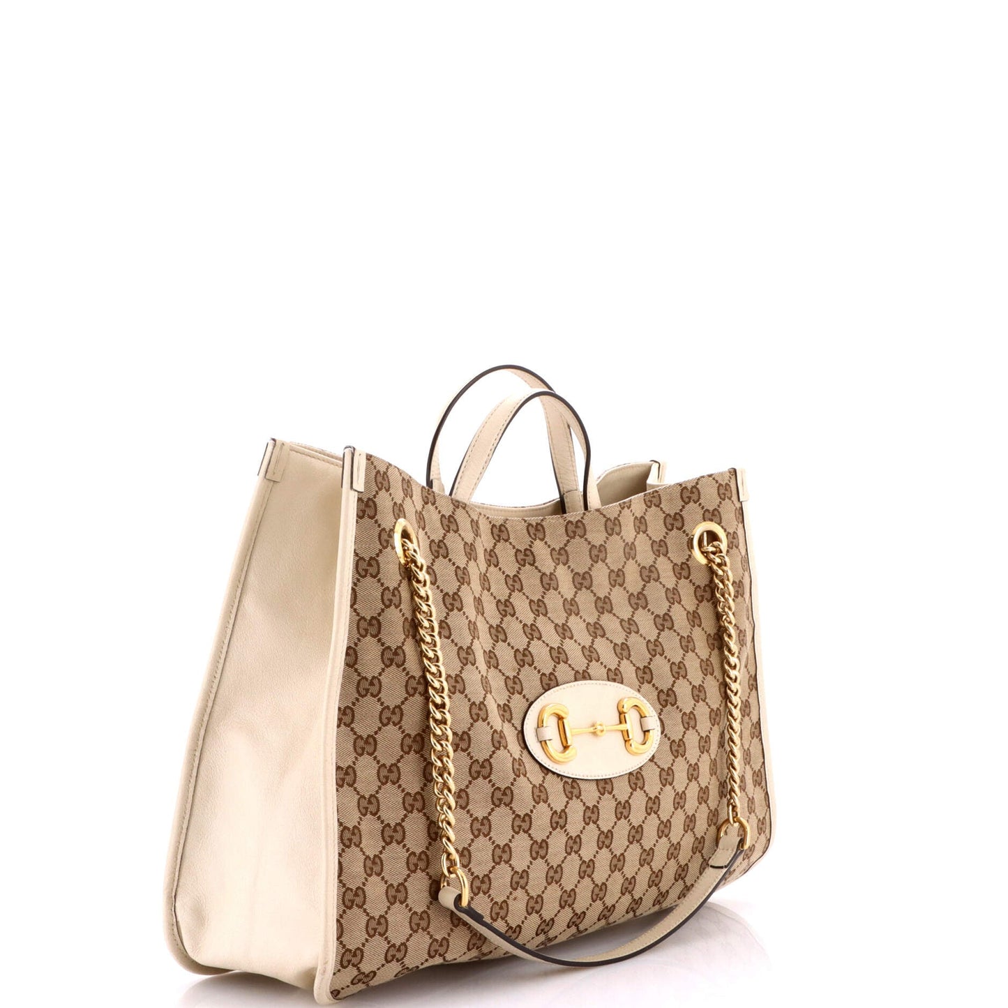 Horsebit 1955 Chain Tote GG Canvas with Leather Large