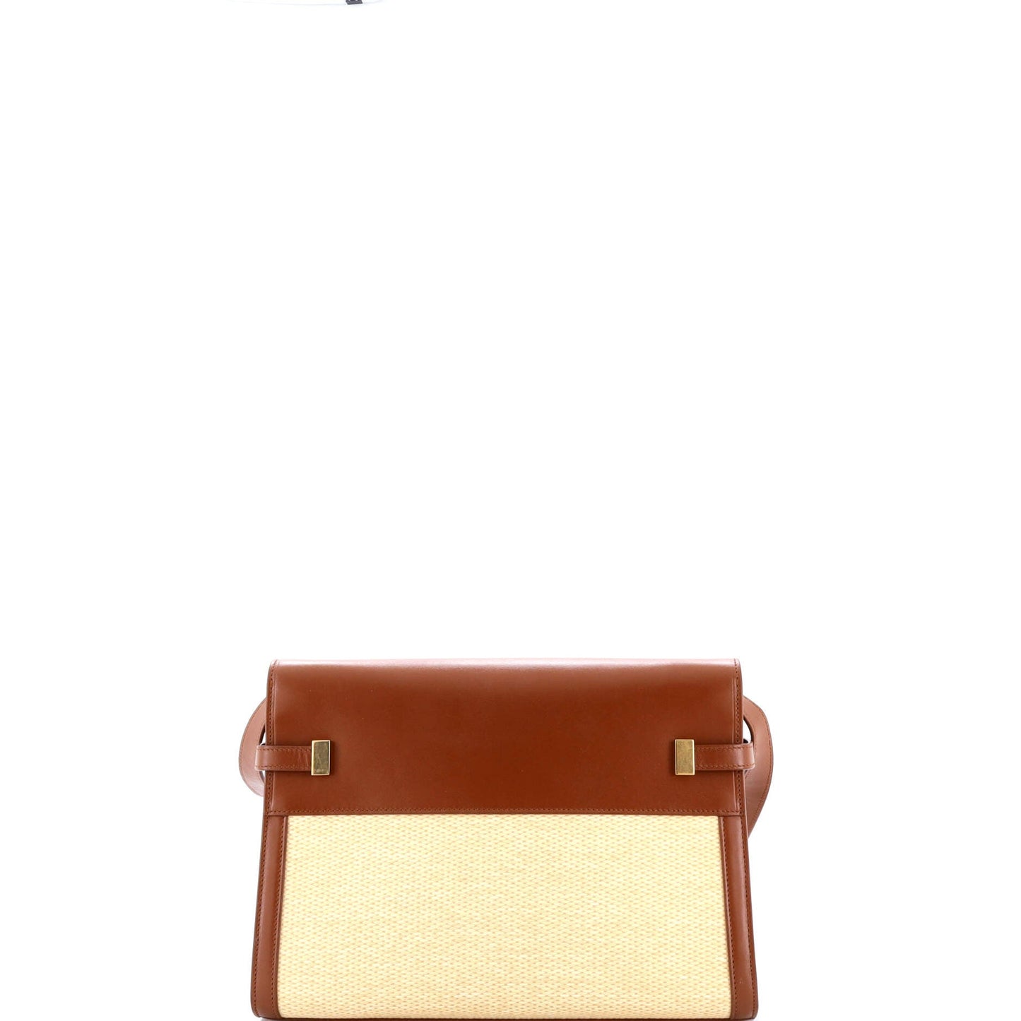 Manhattan Shoulder Bag Woven Raffia with Leather Medium