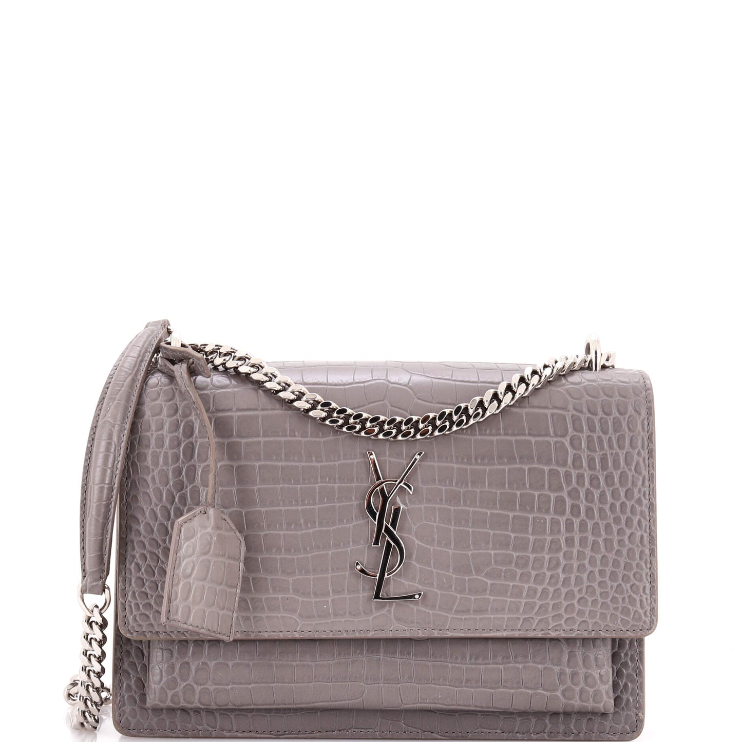 Sunset Crossbody Bag Crocodile Embossed Leather Medium