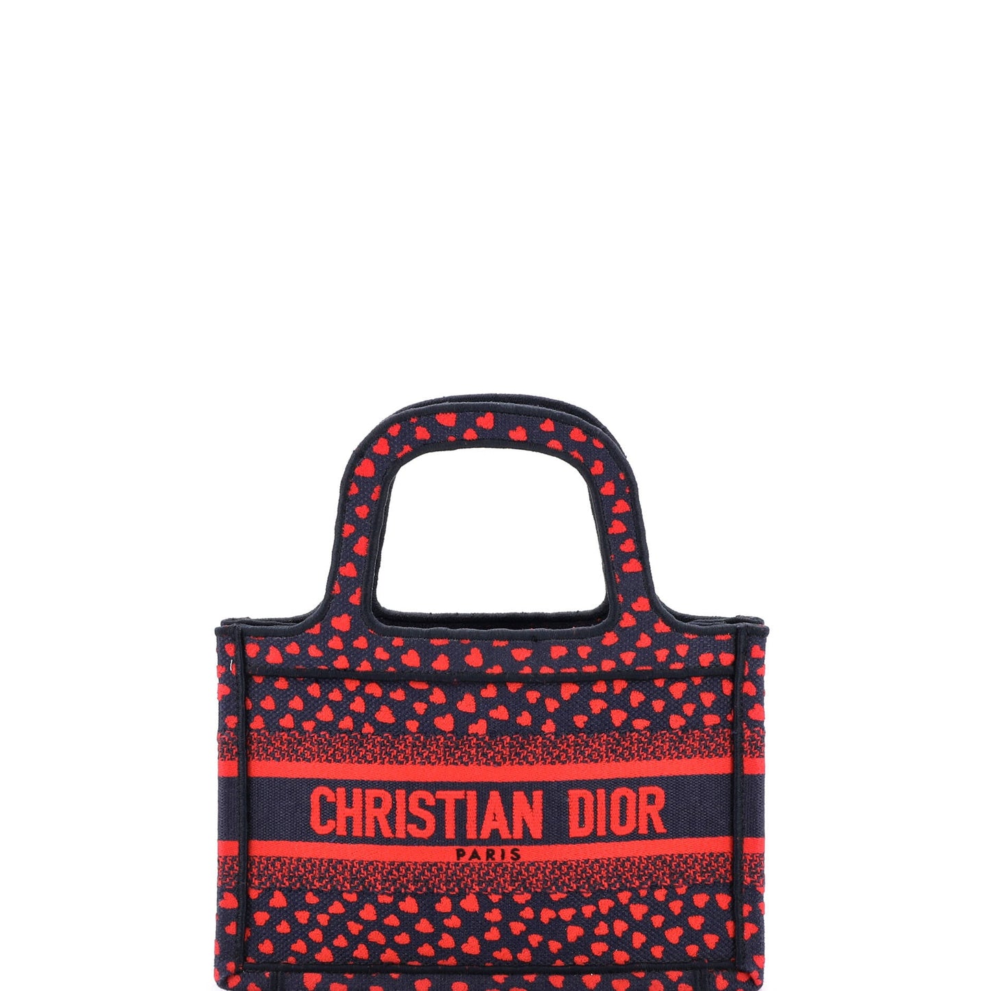 Book Tote I Love Paris Heart Embroidered Canvas Mini
