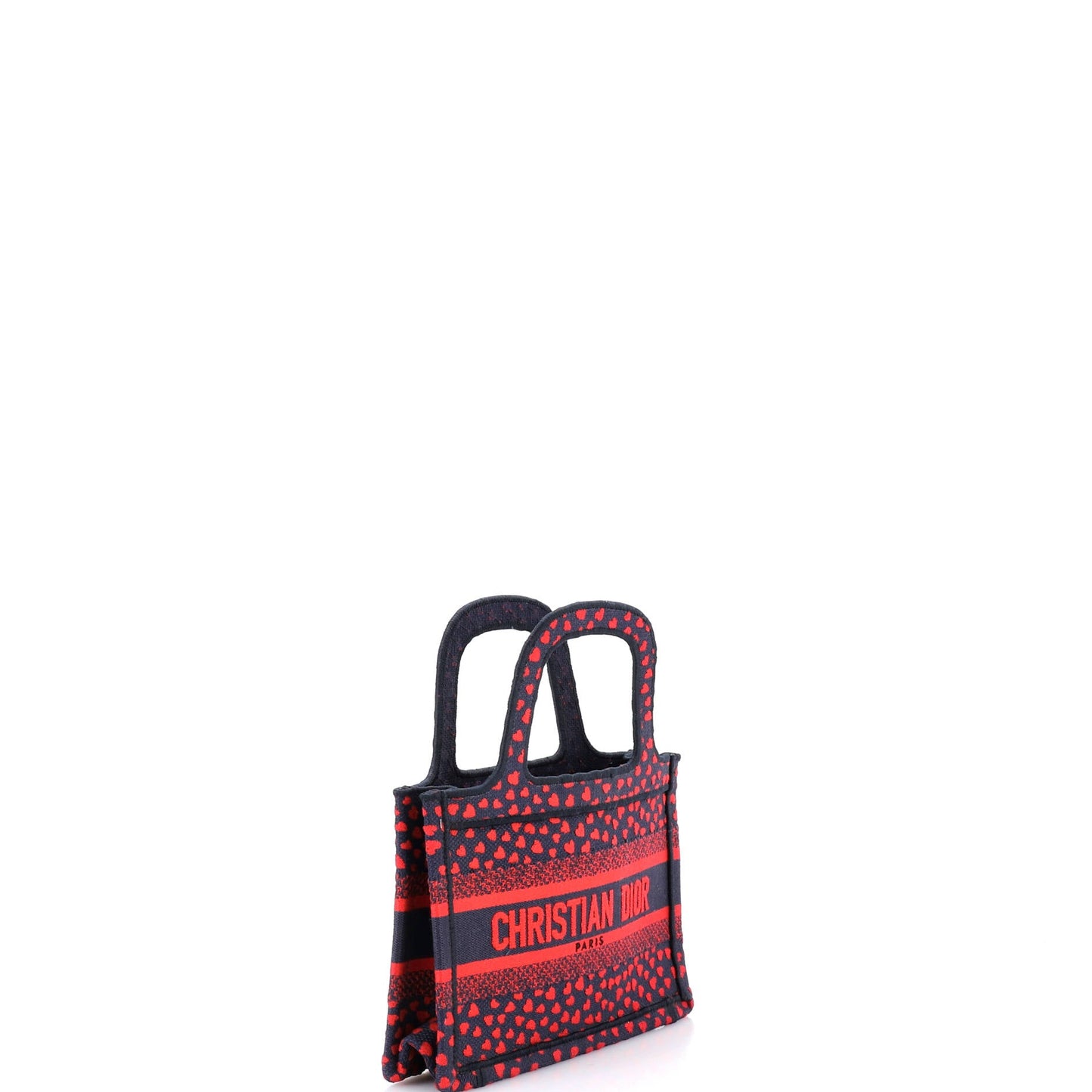 Book Tote I Love Paris Heart Embroidered Canvas Mini