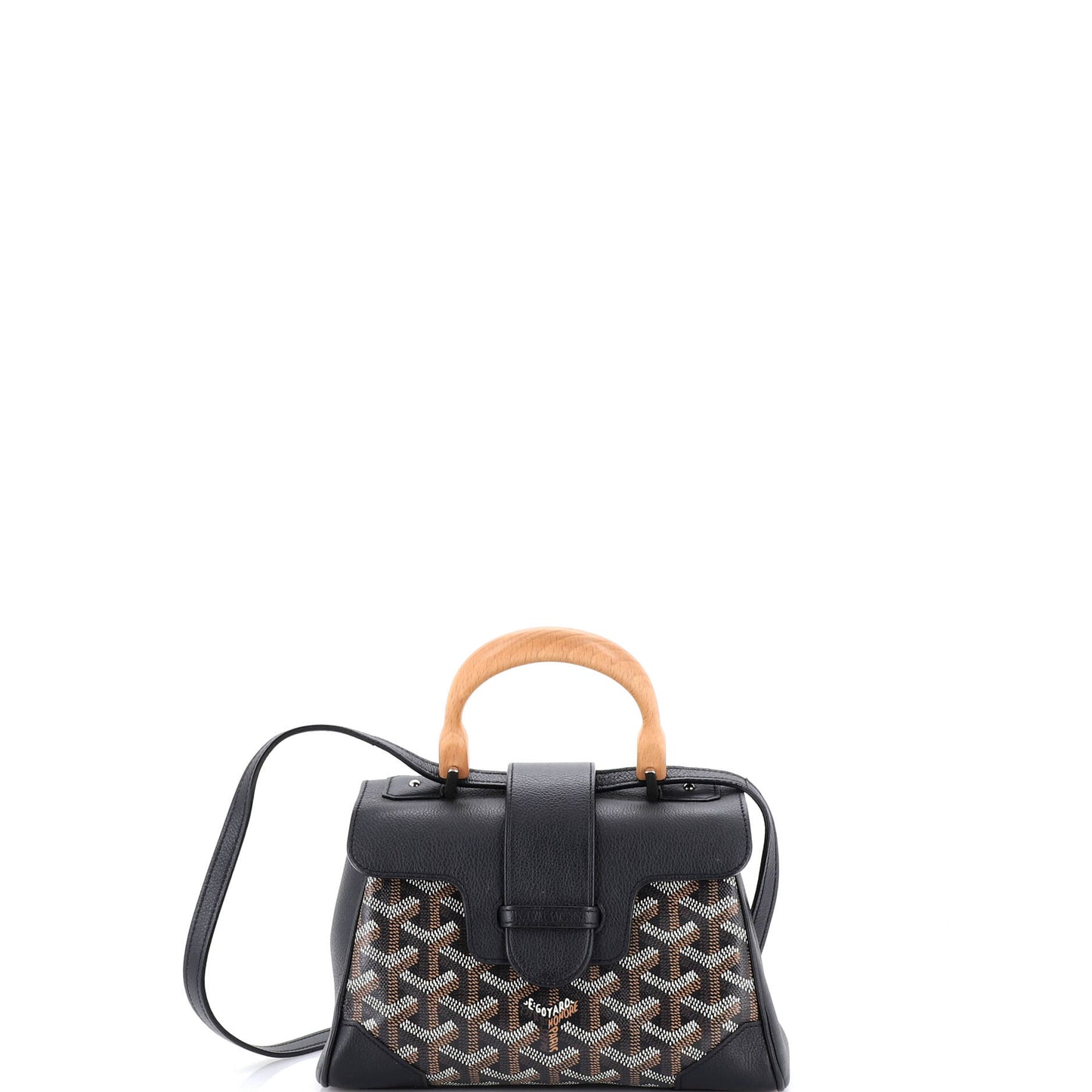 Saigon Top Handle Bag Coated Canvas with Leather Mini