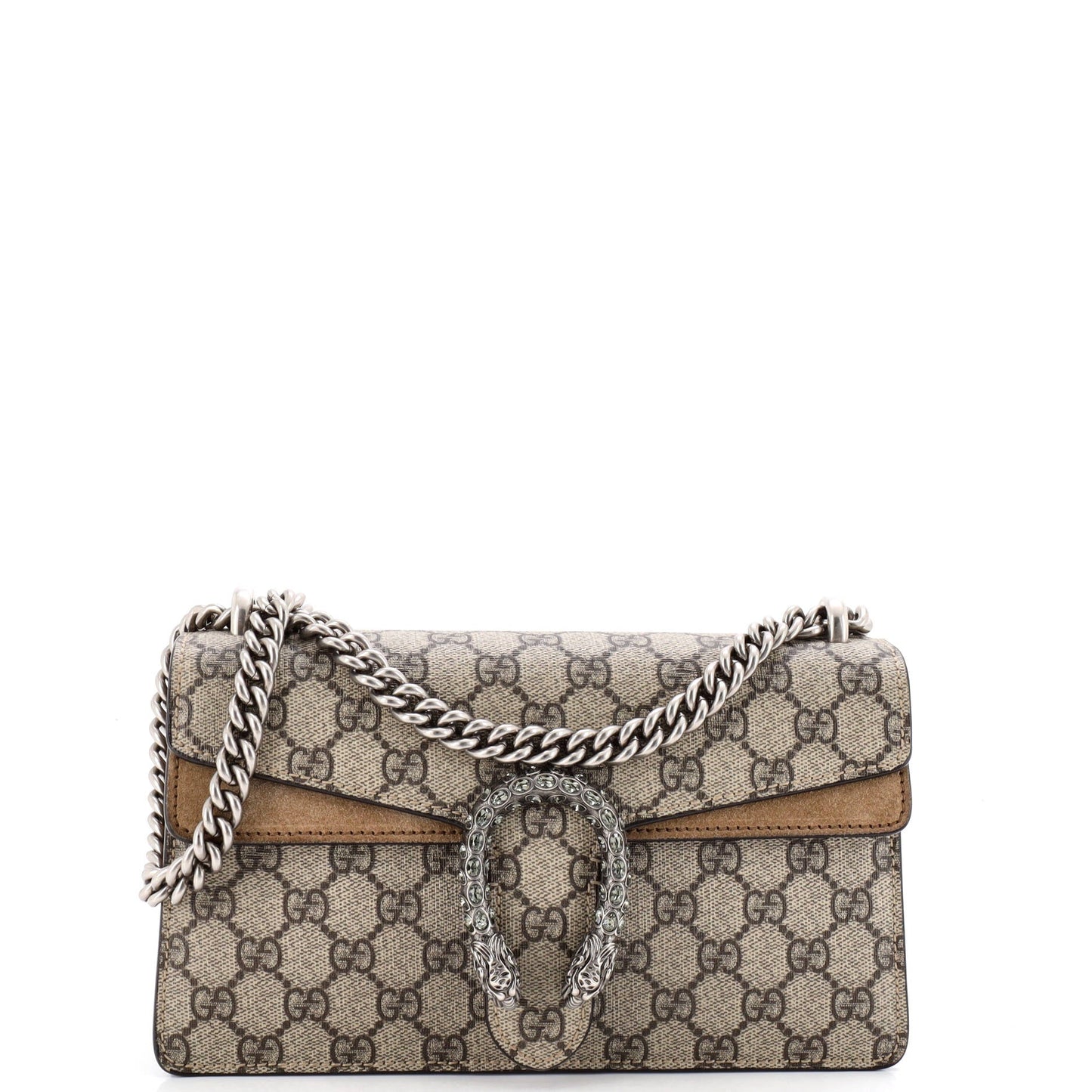 Dionysus Bag GG Coated Canvas with Crystal Embellished Metal Small